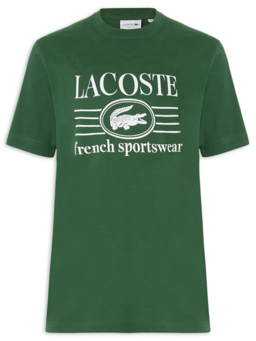 Camiseta Masculina Classic Fit Estampa Crocodilo – Verde