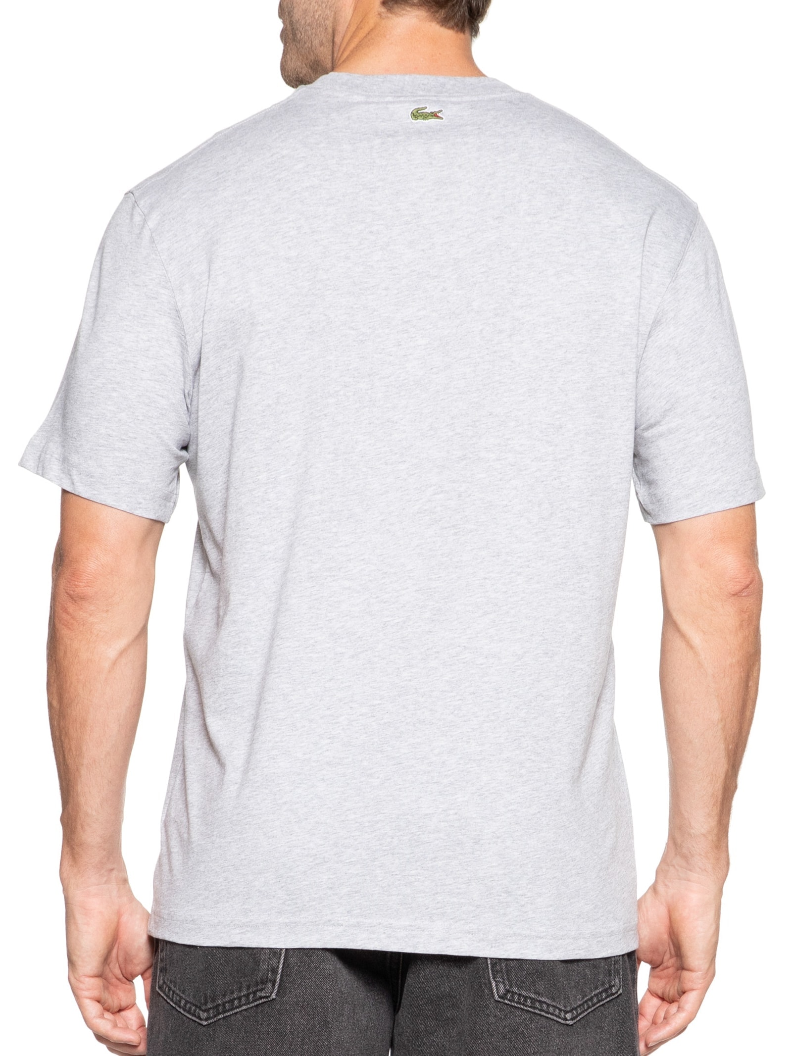 Camiseta Masculina Classic Fit Foundation Date Em Algodão Cinza Lacoste
