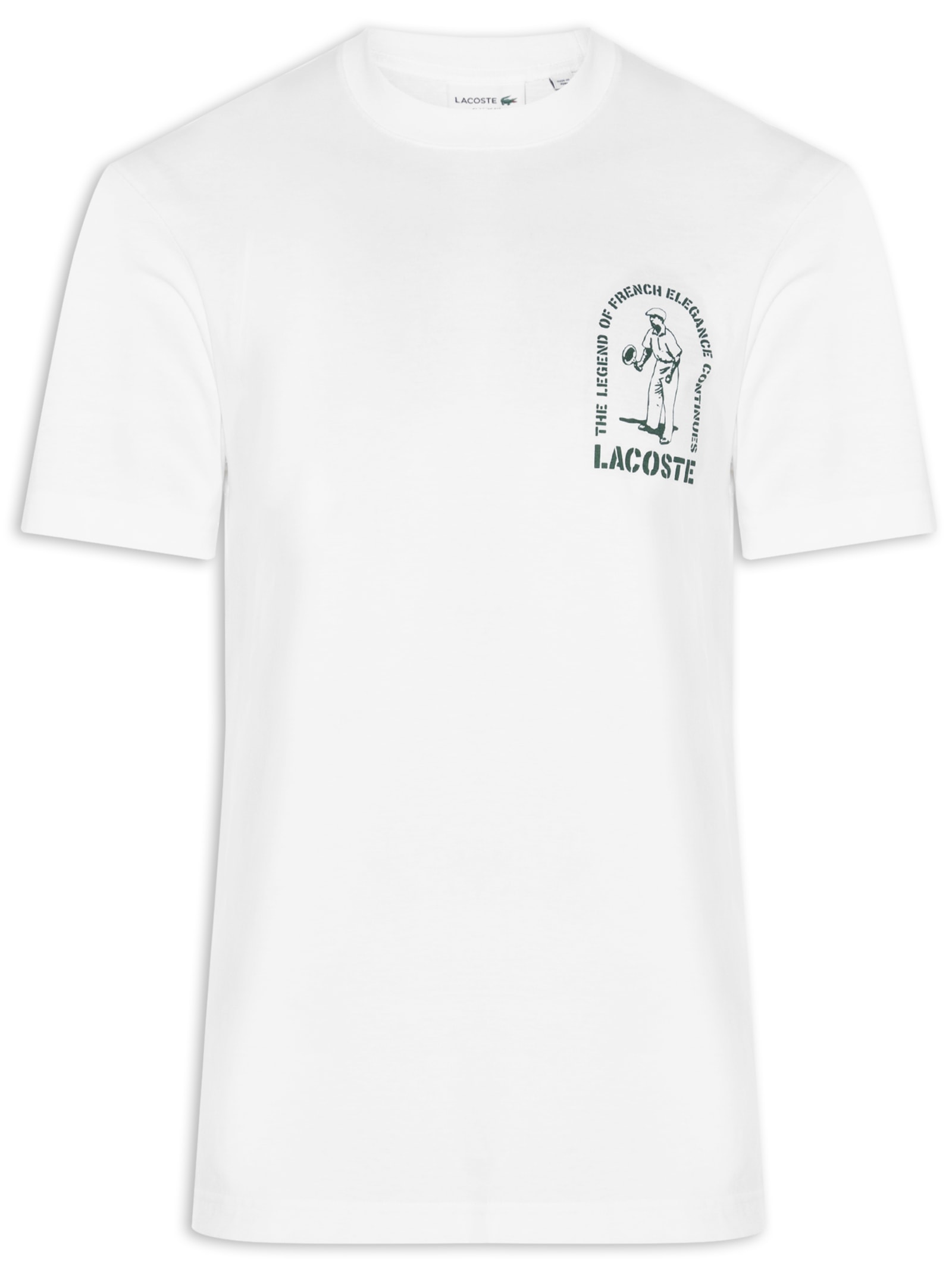 Camiseta Masculina Classic Fit French Crocodile Branco Lacoste