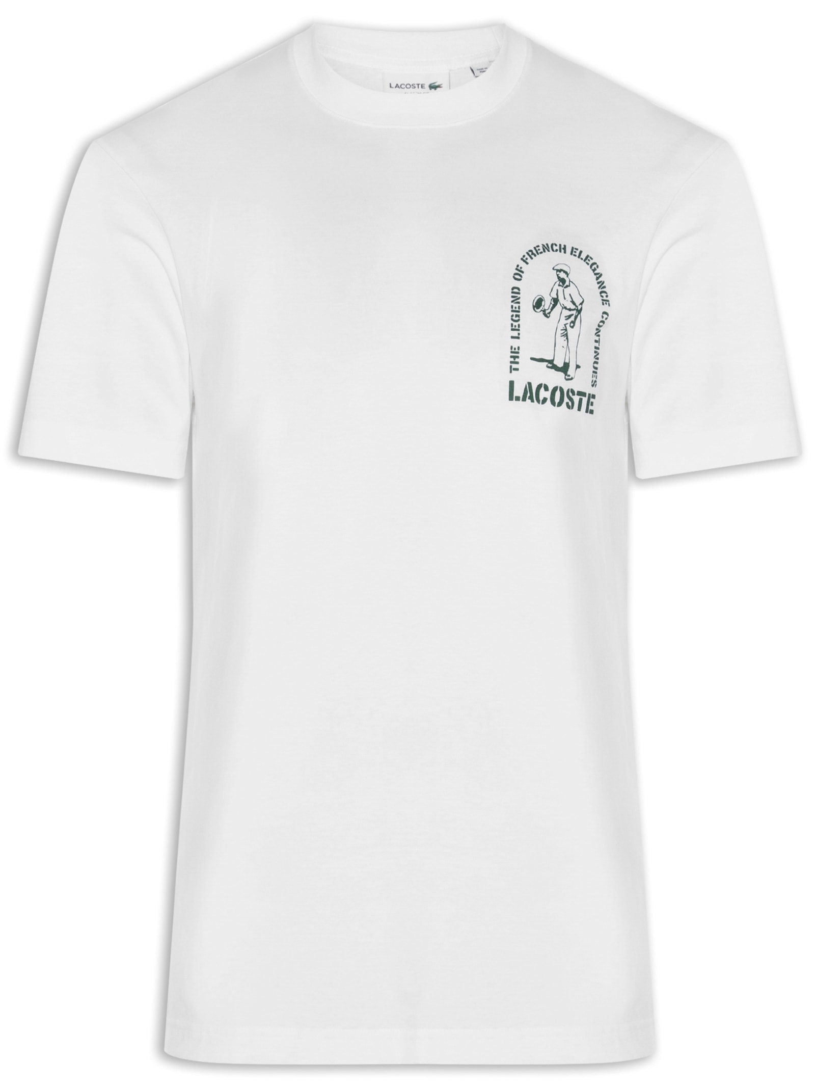 Camiseta Masculina Classic Fit French Crocodile Branco Lacoste
