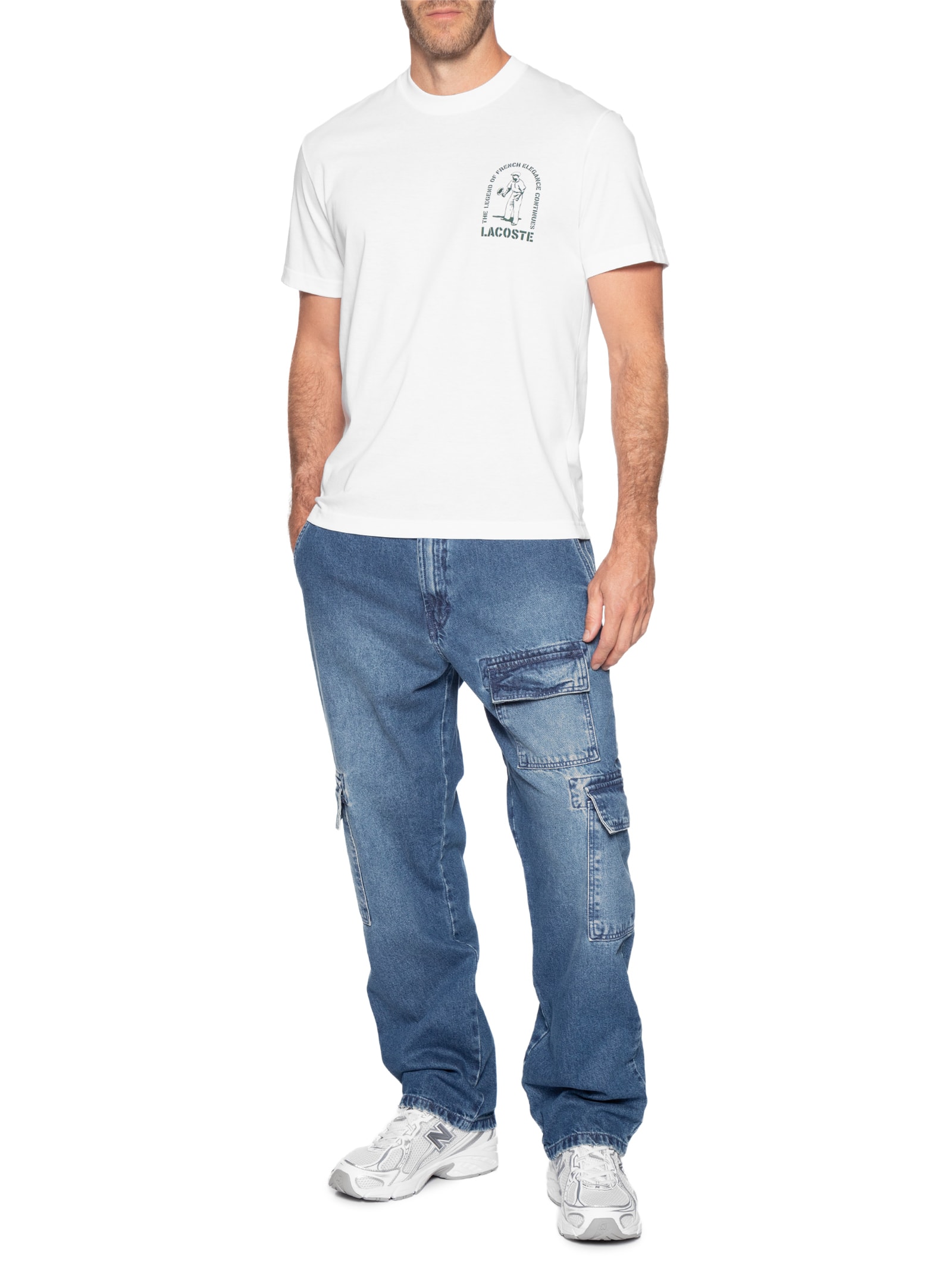 Camiseta Masculina Classic Fit French Crocodile Branco Lacoste