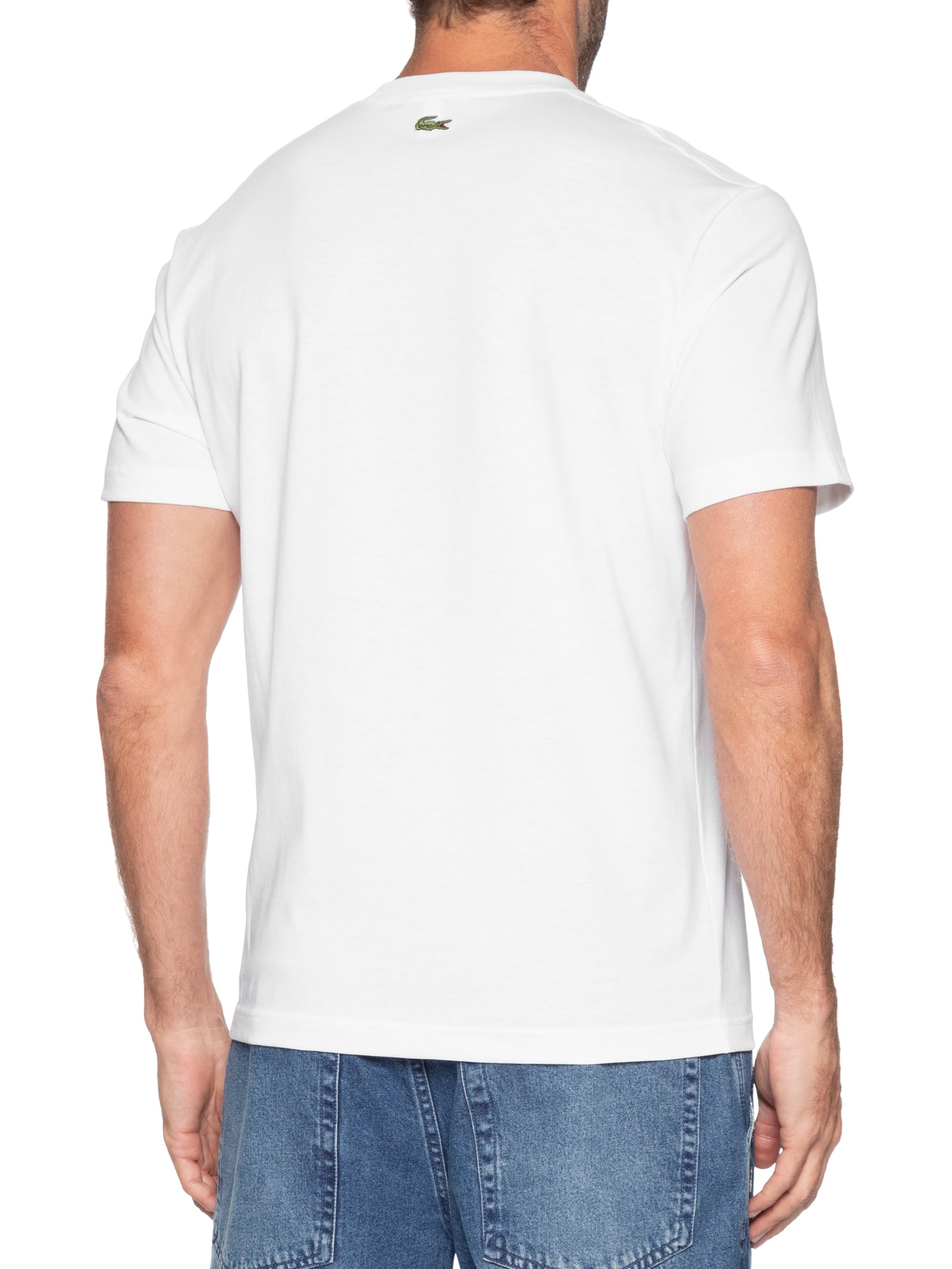 Camiseta Masculina Classic Fit French Crocodile Branco Lacoste