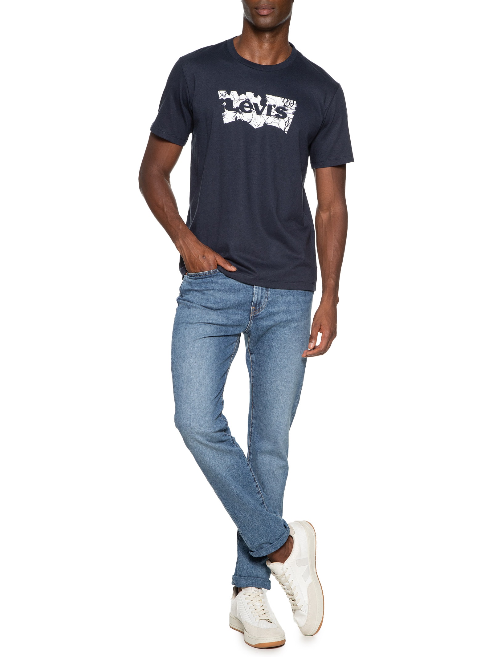Camiseta Masculina Classic Fit Gola Careca Graphic Azul Levi's