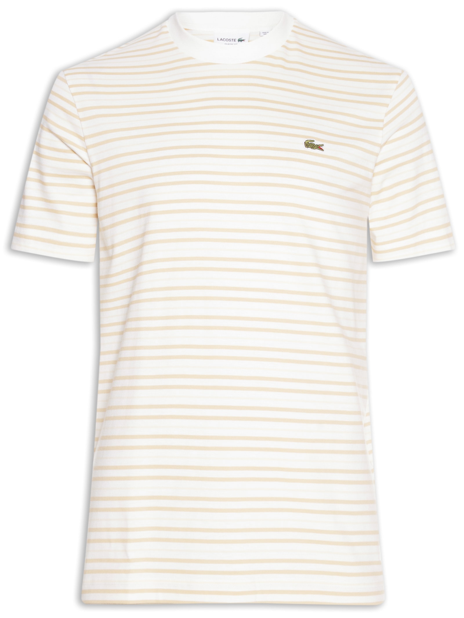 Camiseta Masculina Classic Fit Listrada Off White Lacoste
