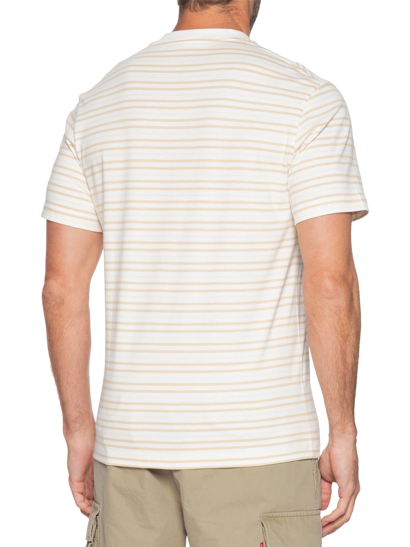Camiseta Masculina Classic Fit Listrada Off White Lacoste