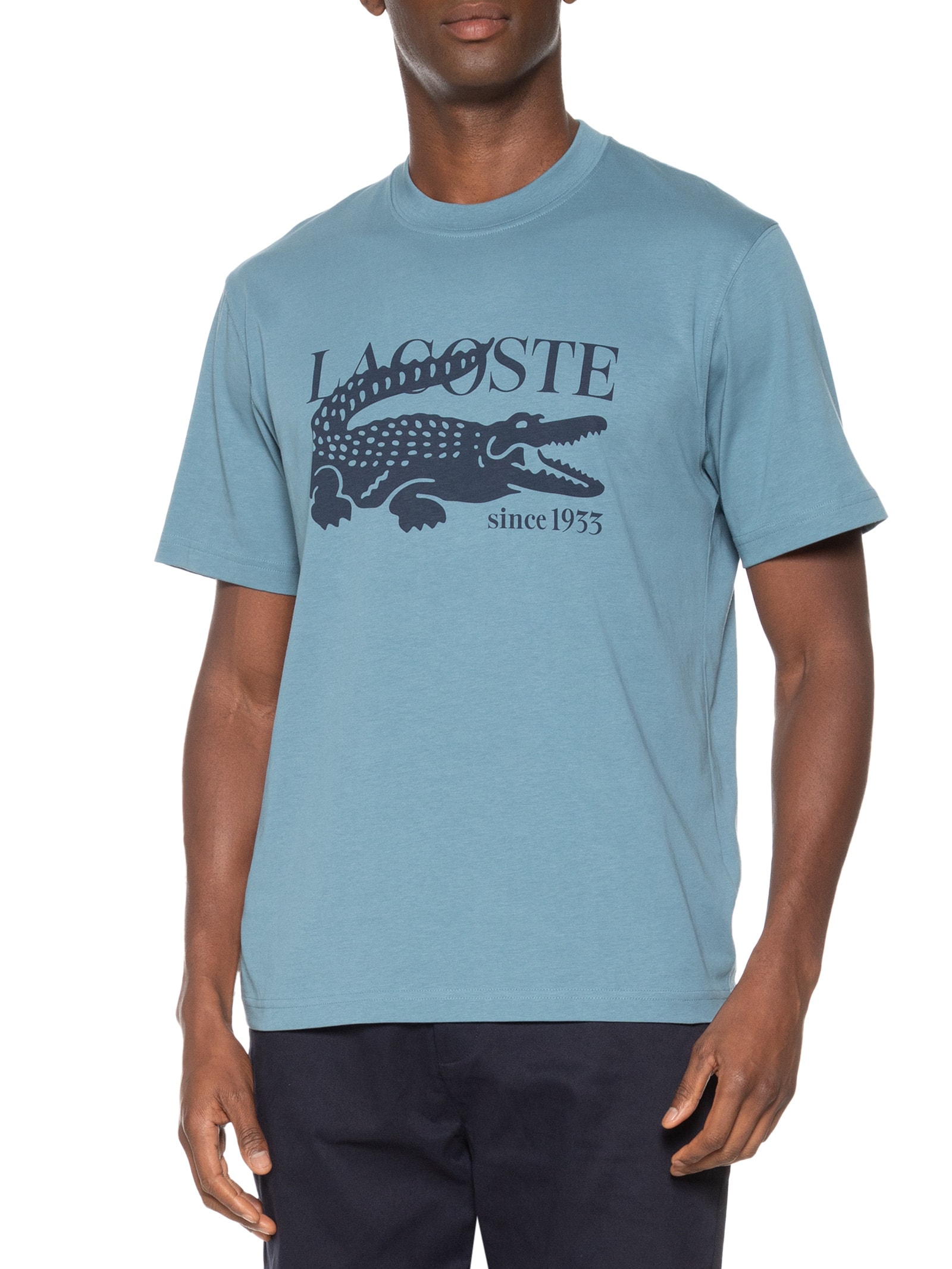 Camiseta Masculina Classic Fit Midweight Azul Lacoste