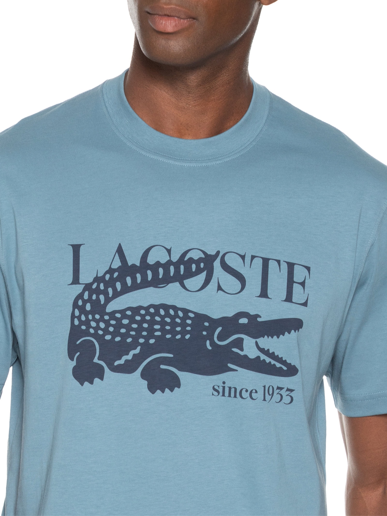 Camiseta Masculina Classic Fit Midweight Azul Lacoste
