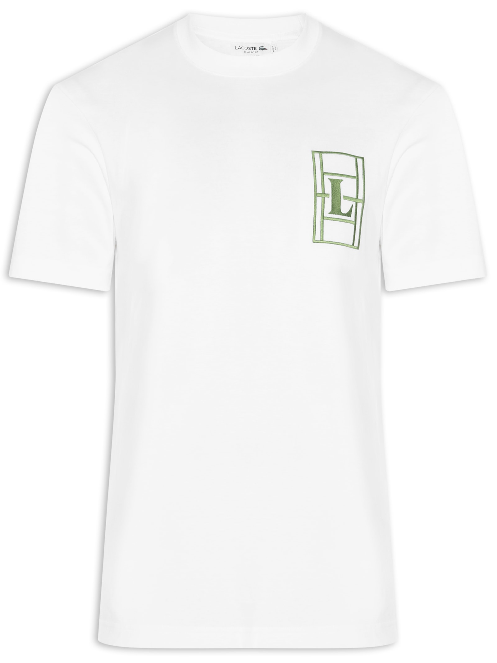 Camiseta Masculina Classic Fit Quadra Branco Lacoste
