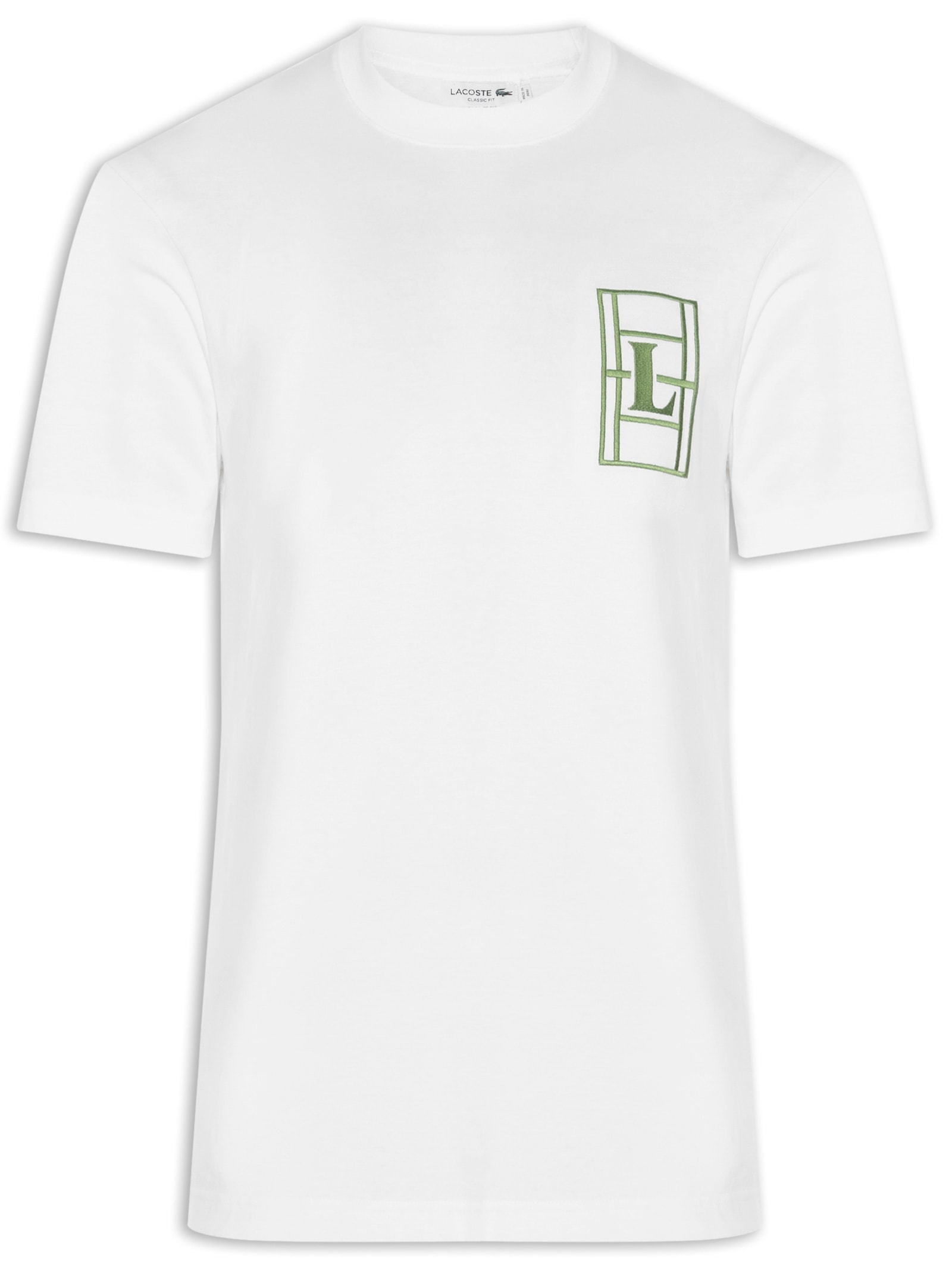 Camiseta Masculina Classic Fit Quadra Branco Lacoste