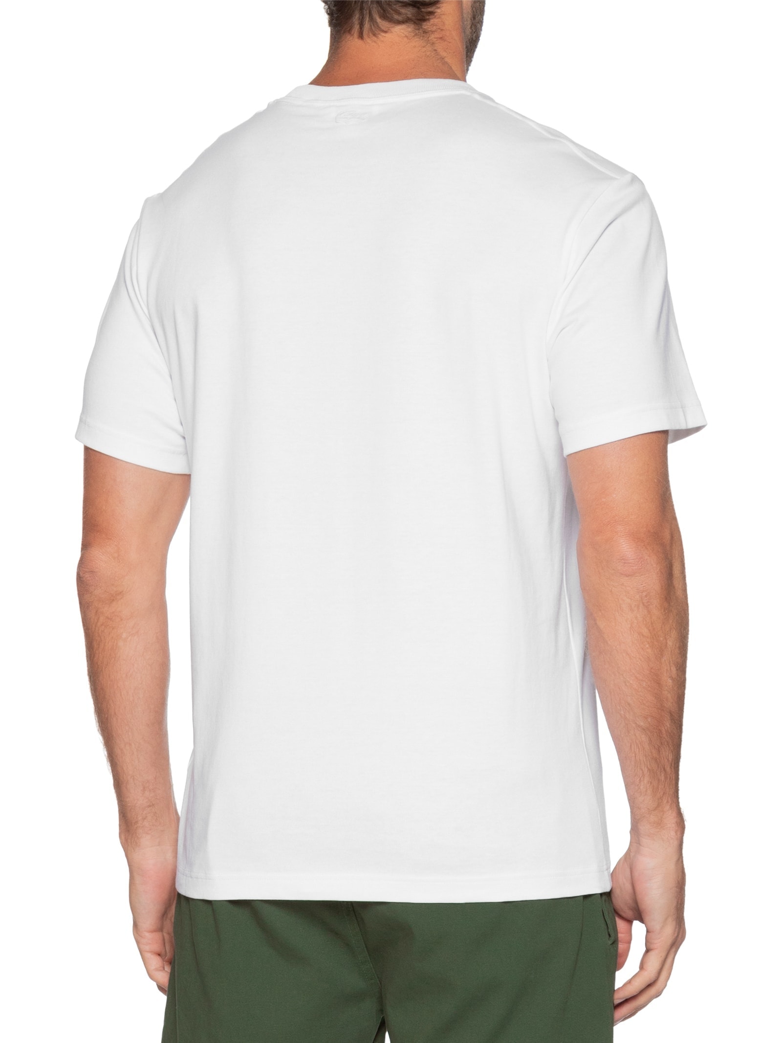 Camiseta Masculina Classic Fit Quadra Branco Lacoste