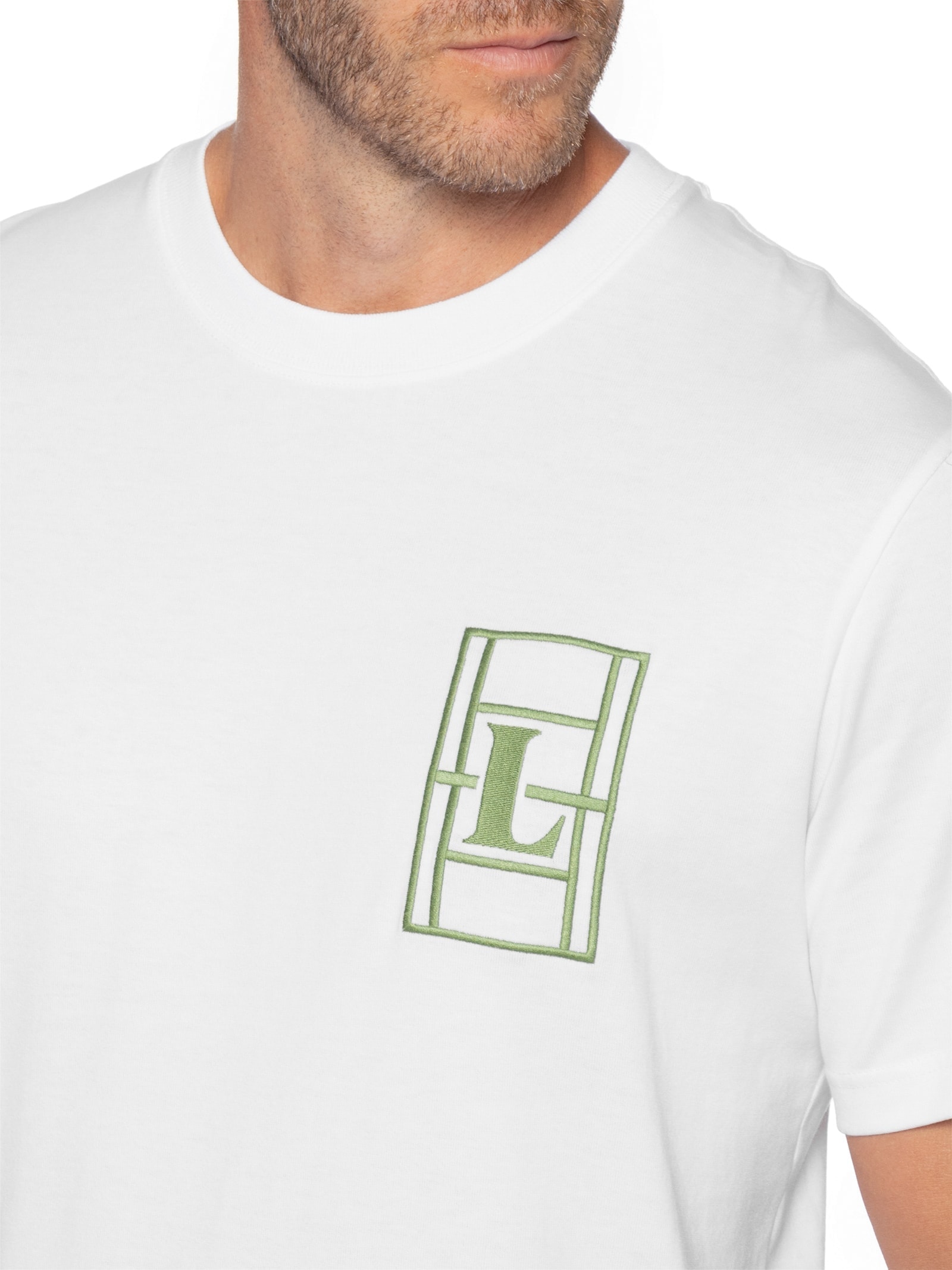 Camiseta Masculina Classic Fit Quadra Branco Lacoste