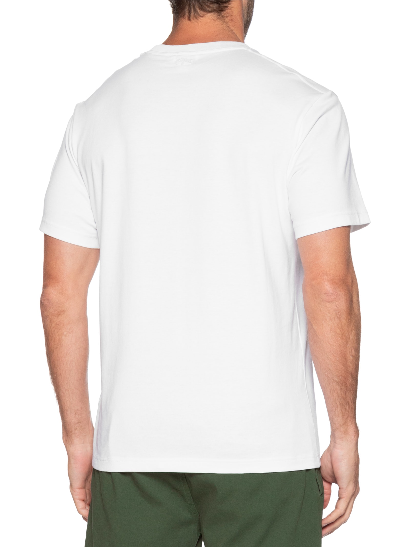 Camiseta Masculina Classic Fit Quadra Branco Lacoste