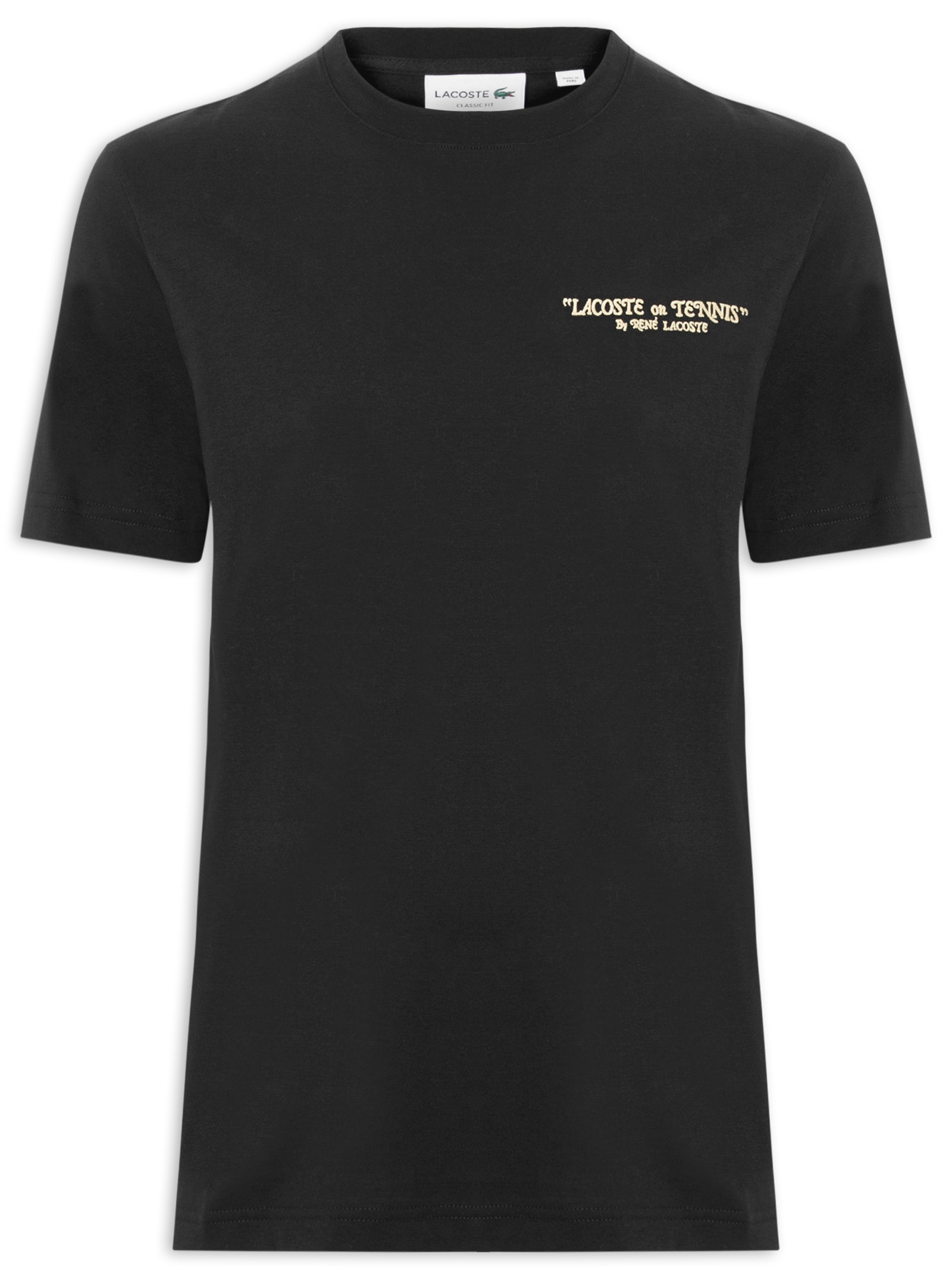 Camiseta Masculina Classic Fit Tennis Preto Lacoste