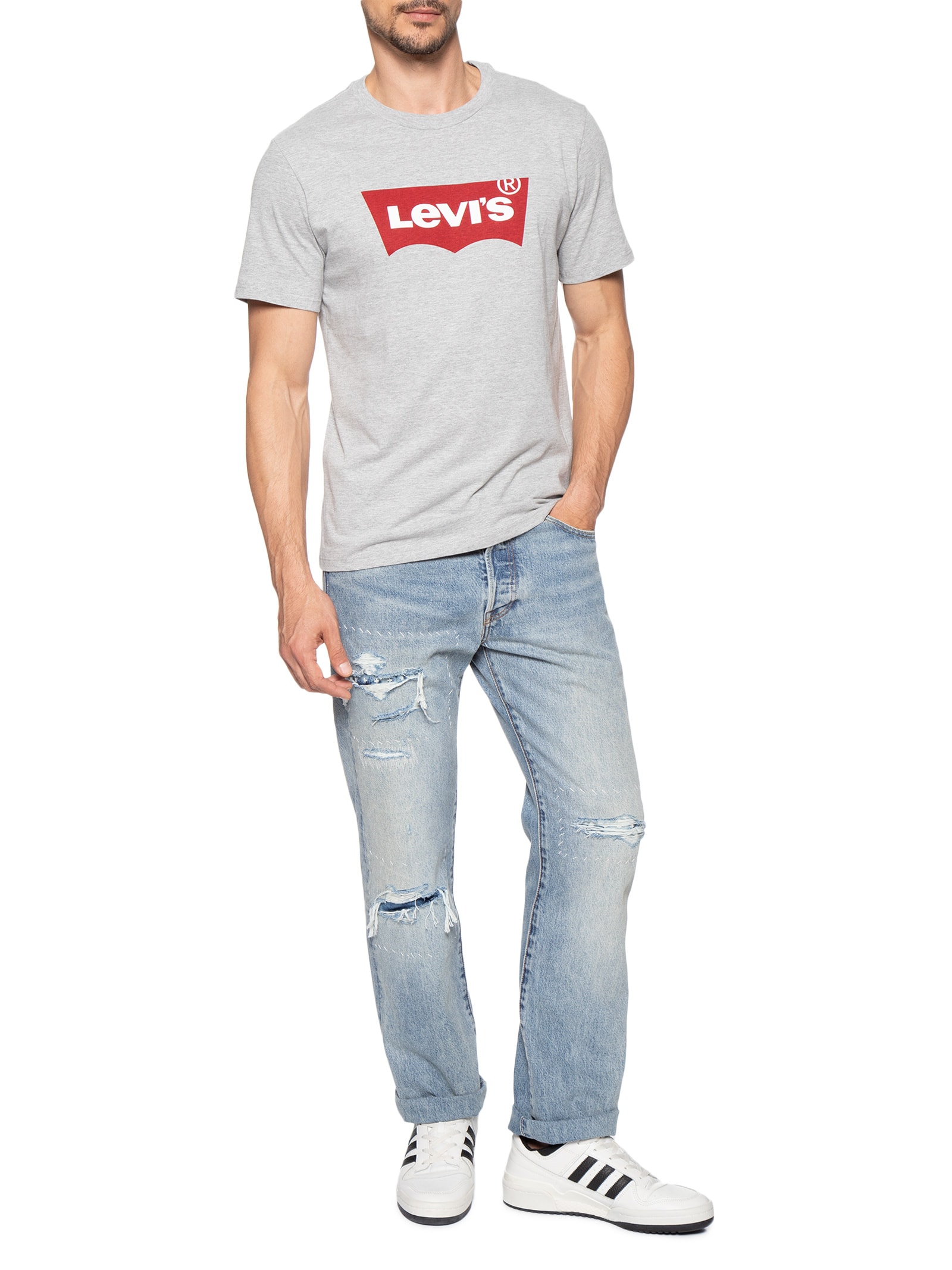 Camiseta Masculina Classic Graphic Set-in Logo Cinza Levi's