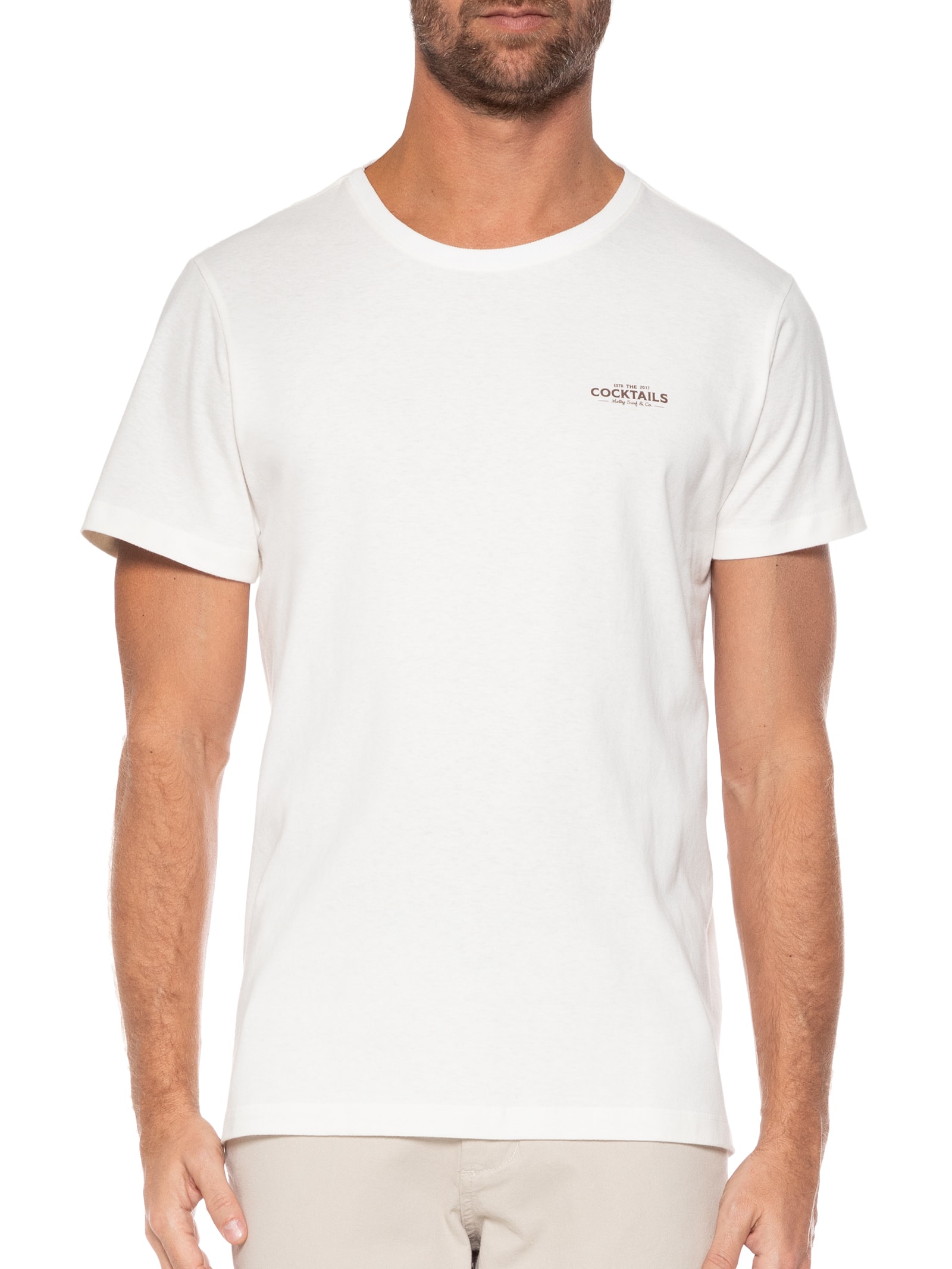 Camiseta Masculina Cocktails Branco Melty Rj