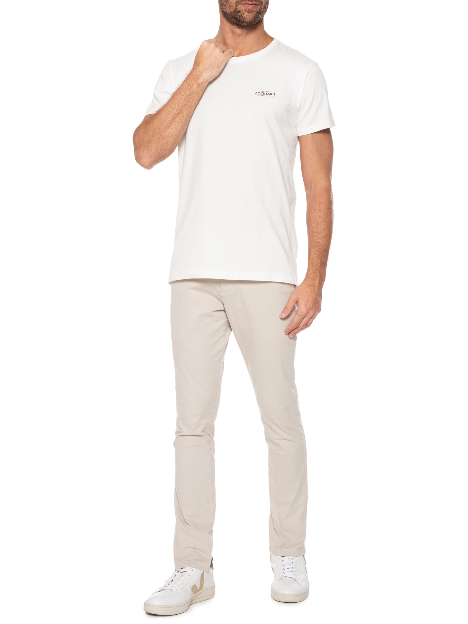 Camiseta Masculina Cocktails Branco Melty Rj