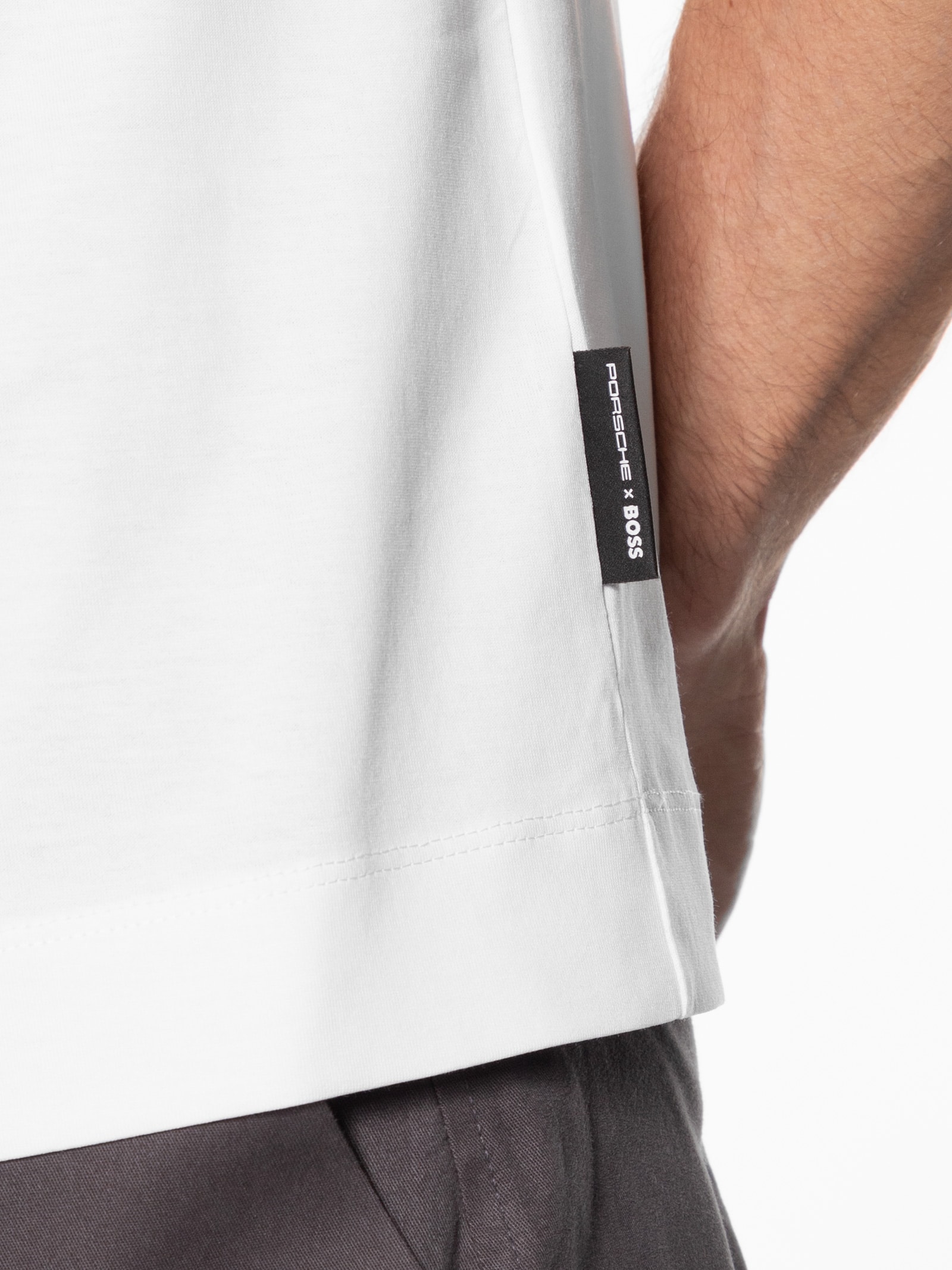 Camiseta Masculina Collab Porshe C Thompson 01 Branco Boss