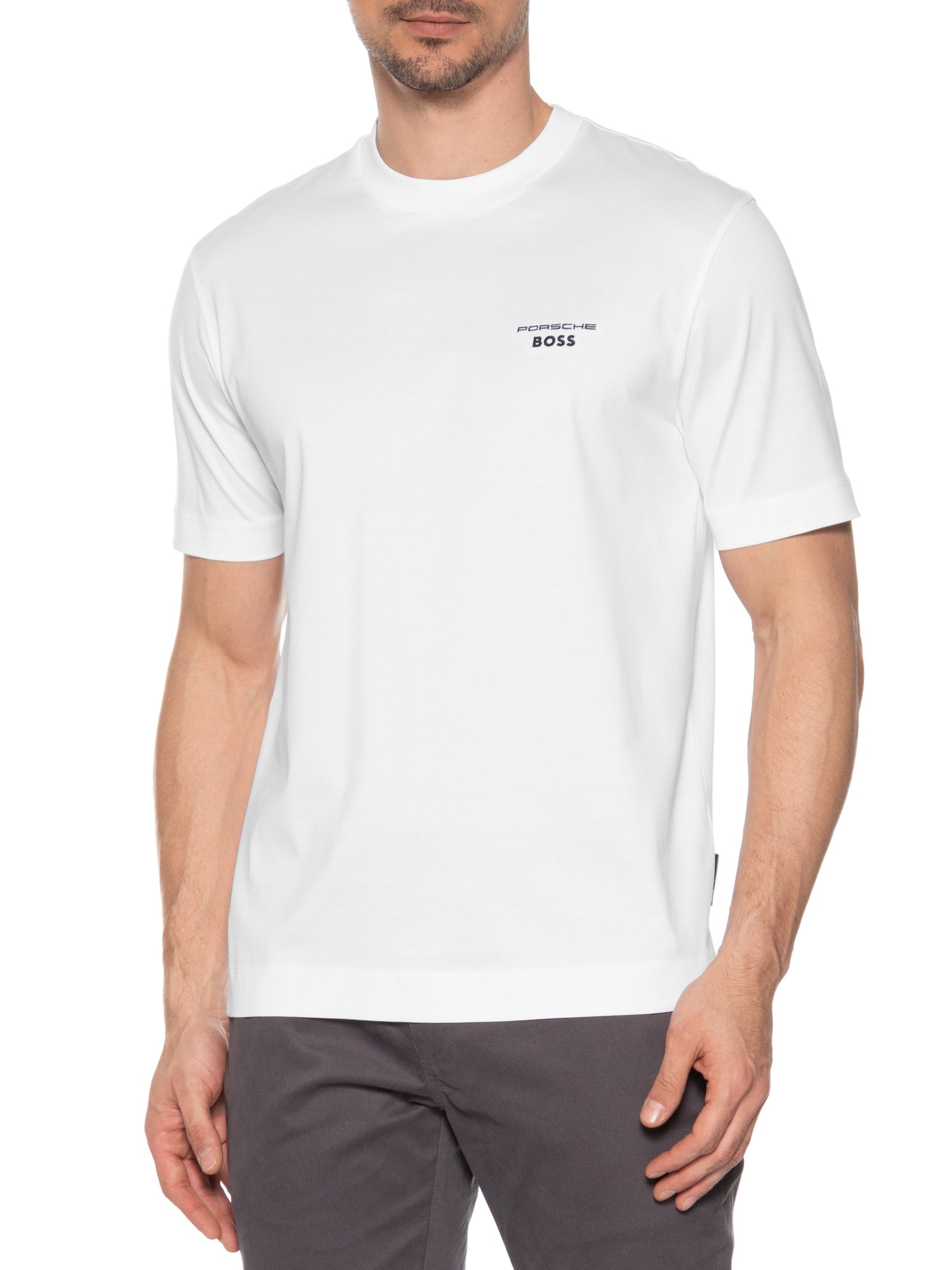 Camiseta Masculina Collab Porshe C Thompson 01 Branco Boss