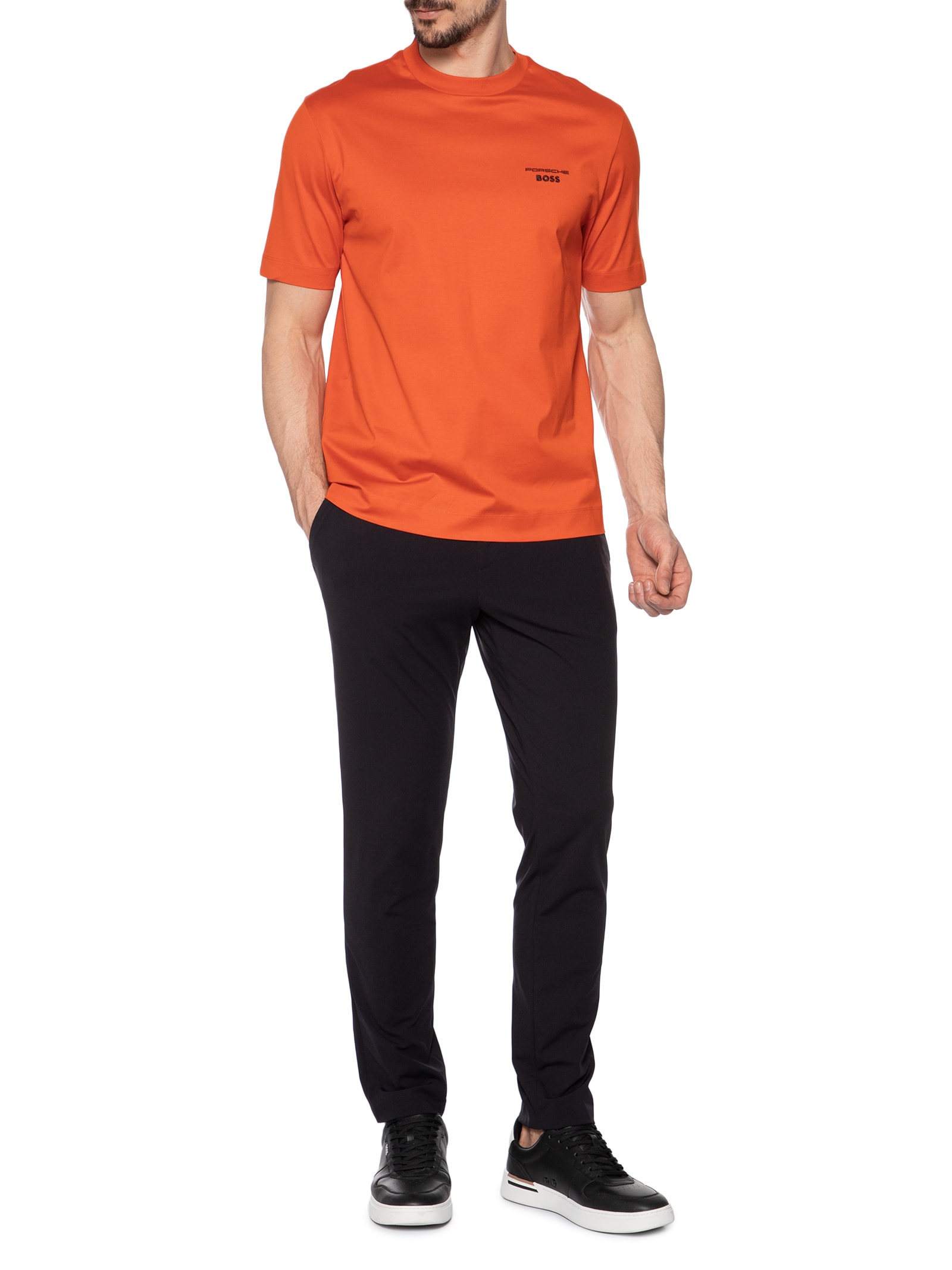 Camiseta Masculina Collab Porshe C Thompson 01 Laranja Boss