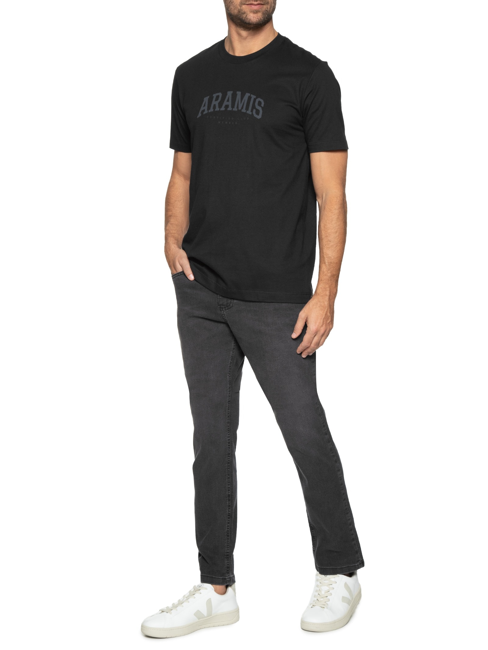 Camiseta Masculina College Preto Aramis