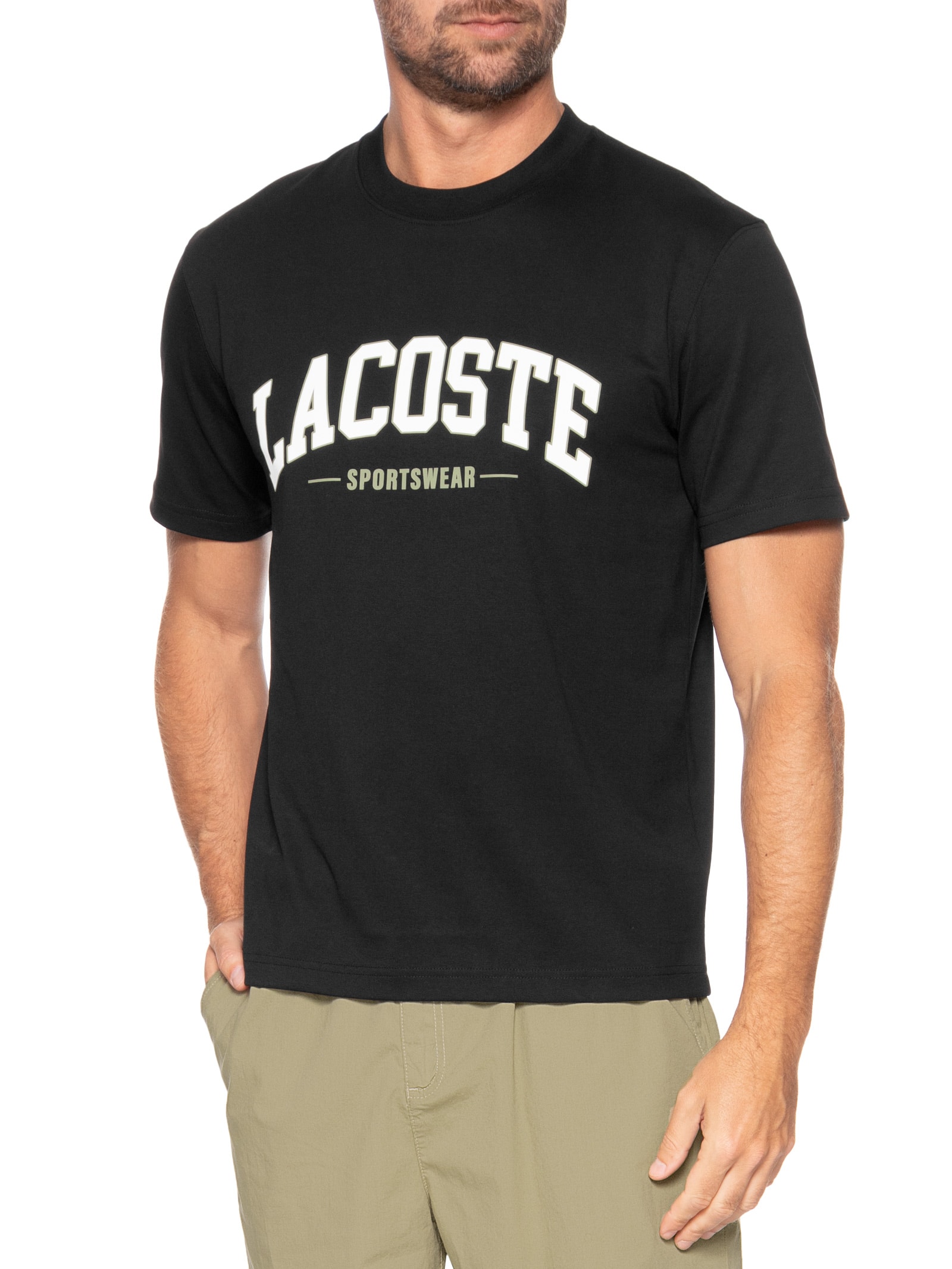 Camiseta Masculina College Preto Lacoste
