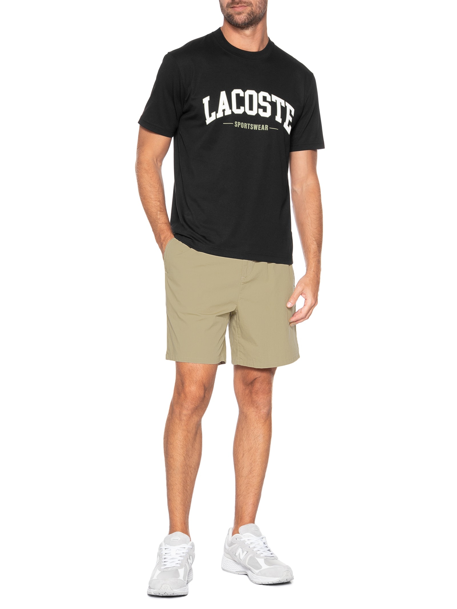 Camiseta Masculina College Preto Lacoste