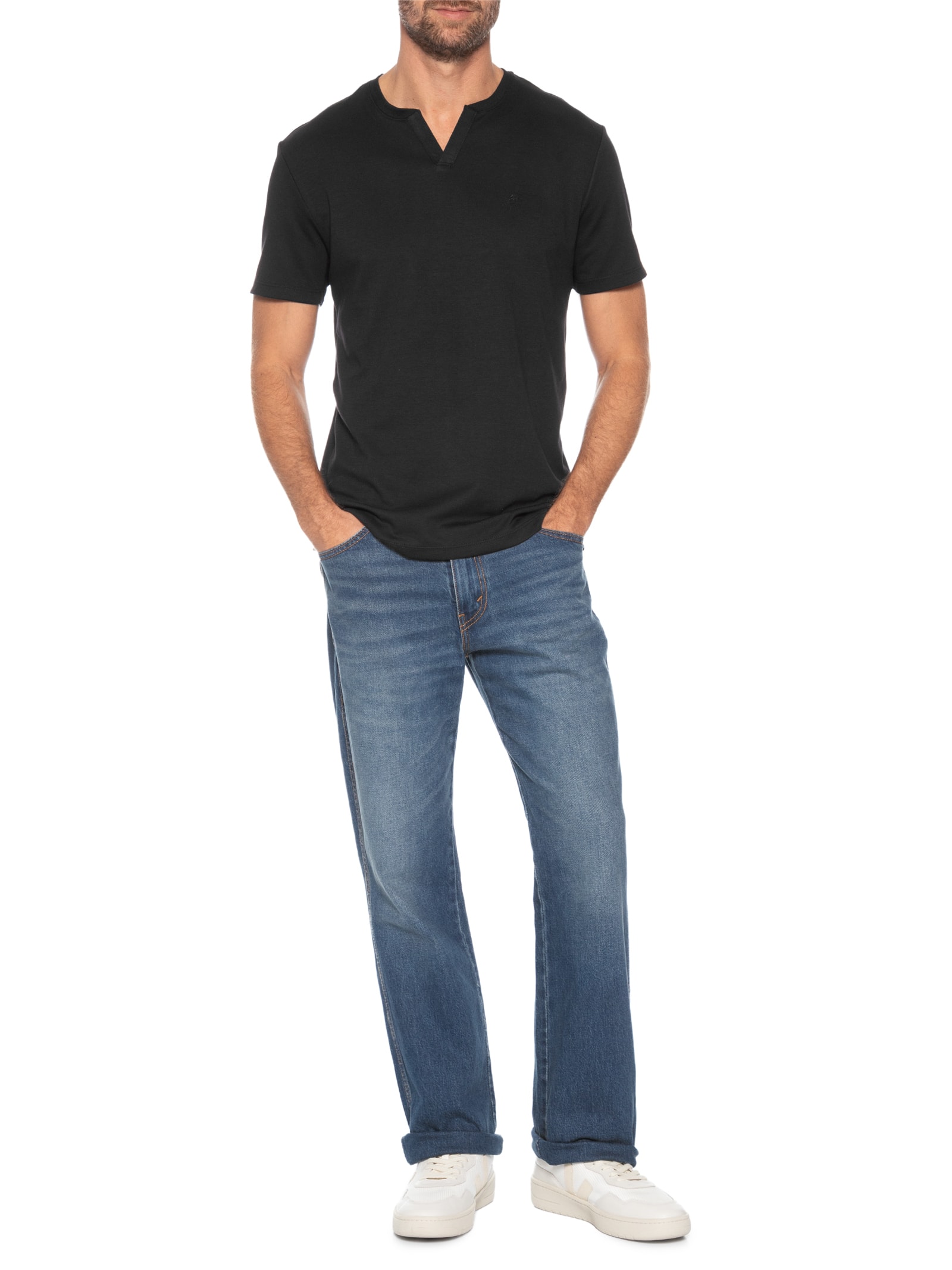 Camiseta Masculina Com Detalhe – Preto Aramis