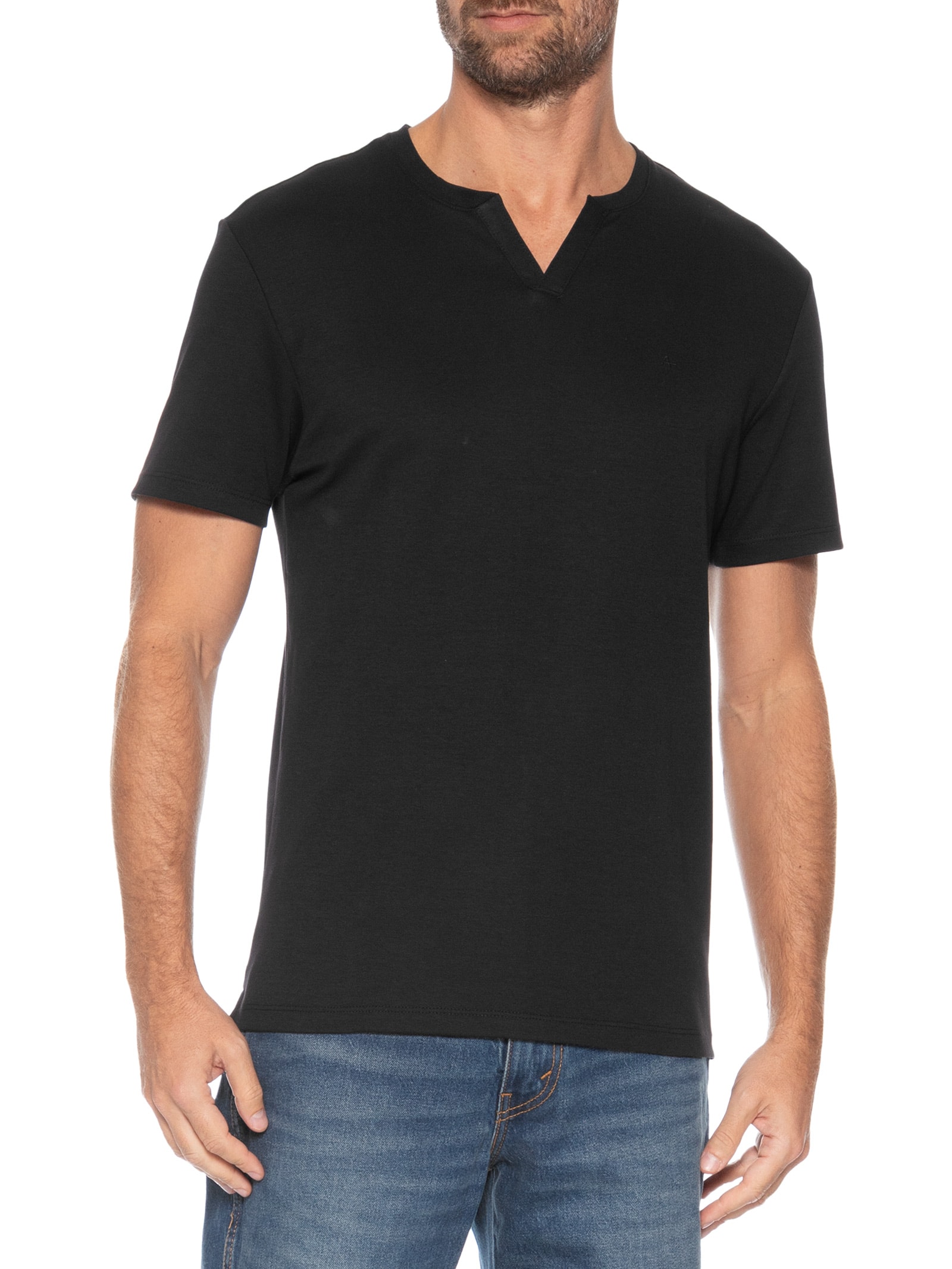 Camiseta Masculina Com Detalhe – Preto Aramis