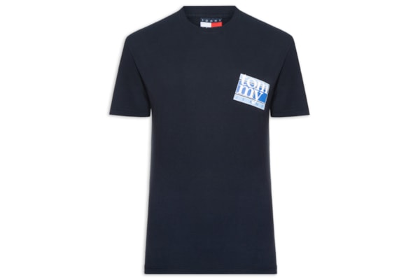 Camiseta Masculina Com Estampa De Logo Flag Dna - Azul
