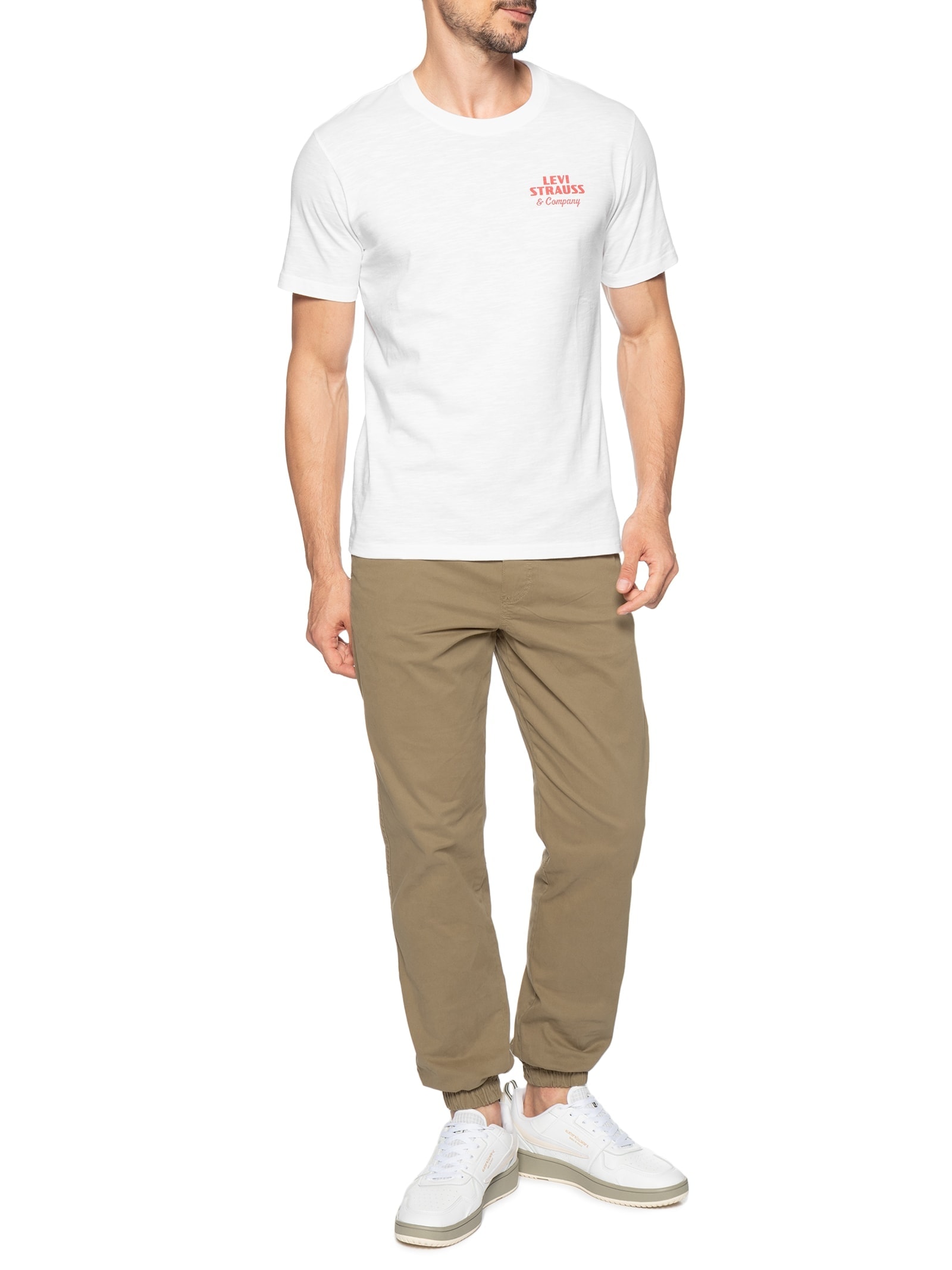 Camiseta Masculina Com Estampa E Gola Tradicional Branco Levi's