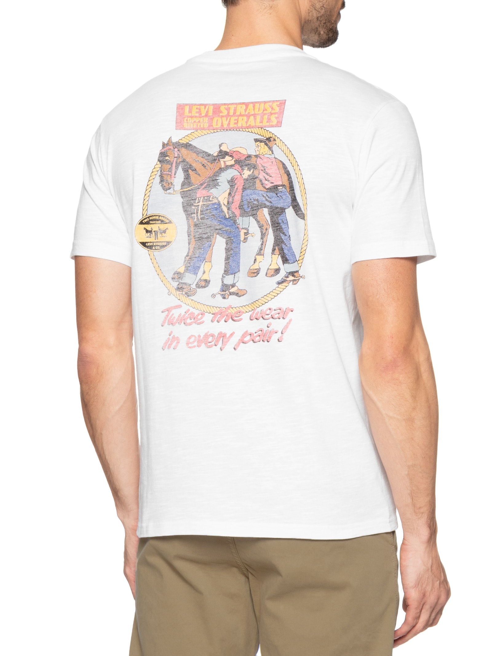 Camiseta Masculina Com Estampa E Gola Tradicional Branco Levi's