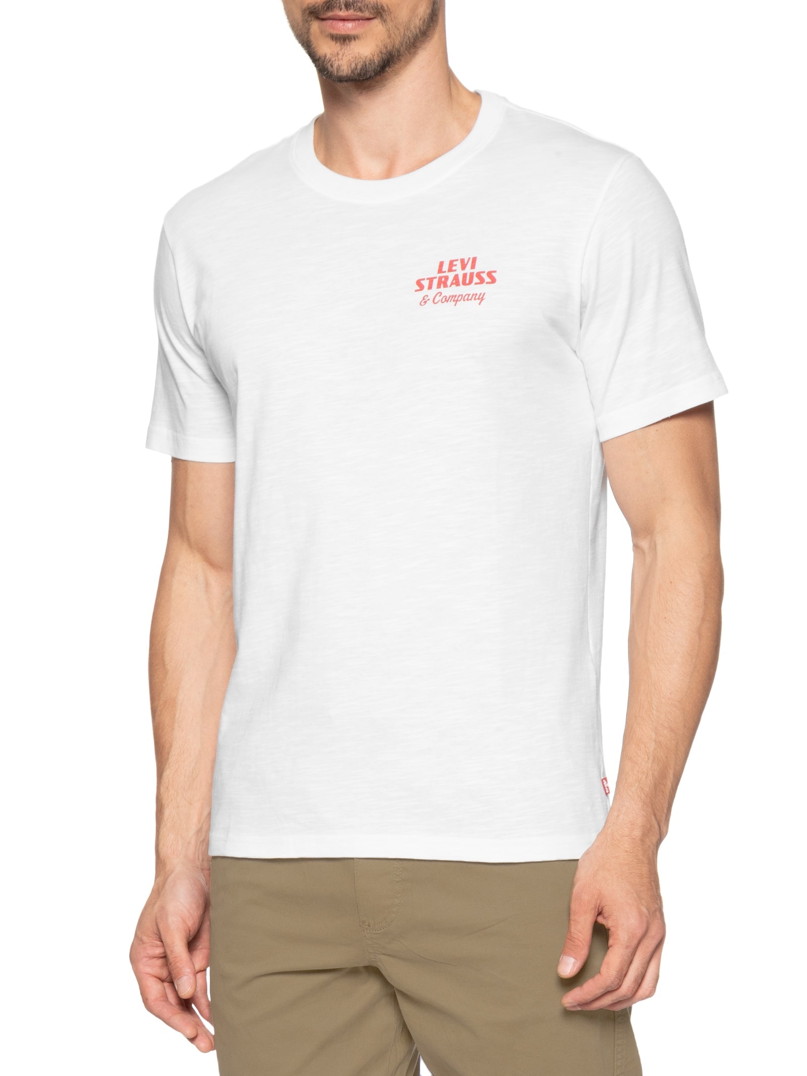 Camiseta Masculina Com Estampa E Gola Tradicional Branco Levi's