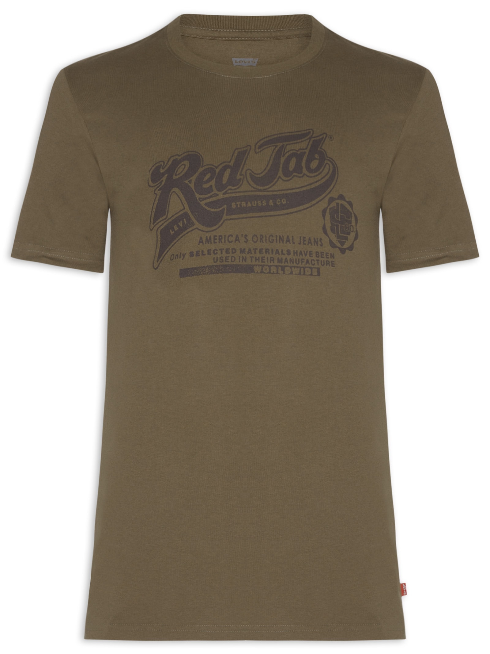 Camiseta Masculina Com Estampa E Gola Tradicional Marrom Levi's