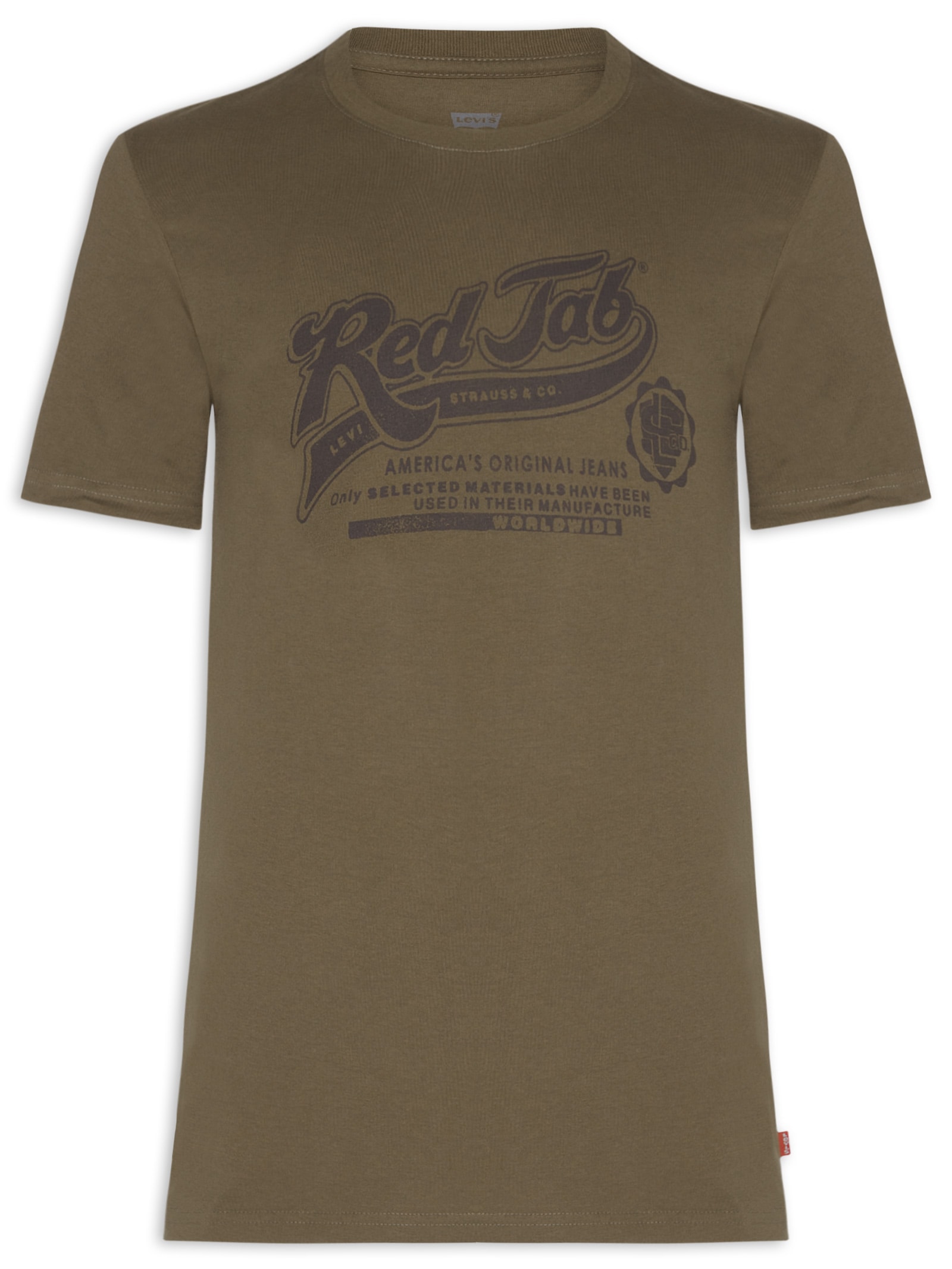 Camiseta Masculina Com Estampa E Gola Tradicional Marrom Levi's