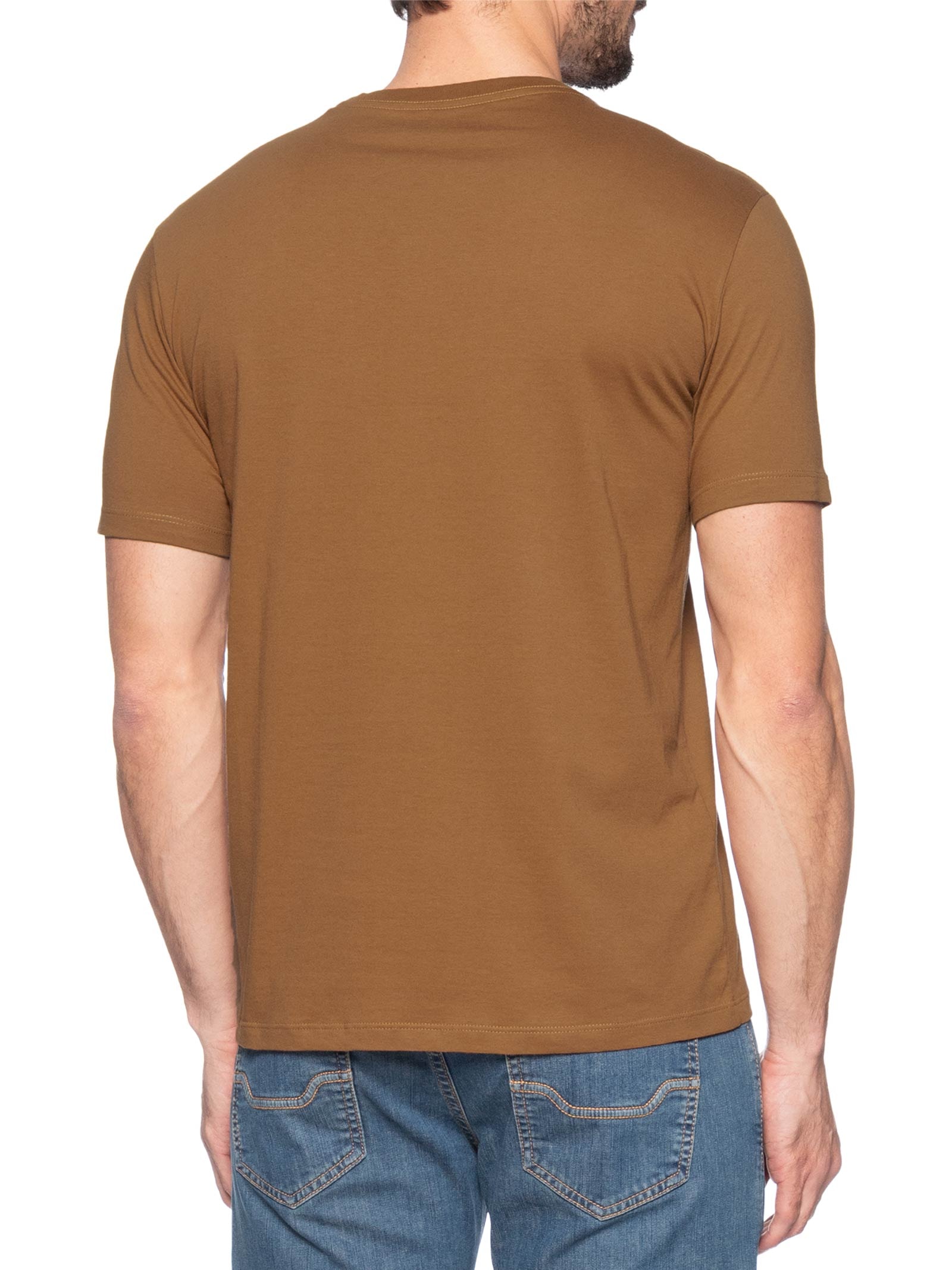 Camiseta Masculina Com Logo Centralizado Marrom Calvin Klein Jeans