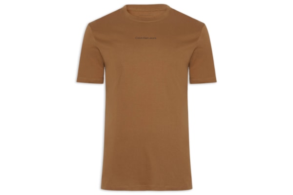 Camiseta Masculina Com Logo Centralizado - Marrom