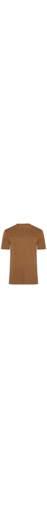 Camiseta Masculina Com Logo Centralizado - Marrom