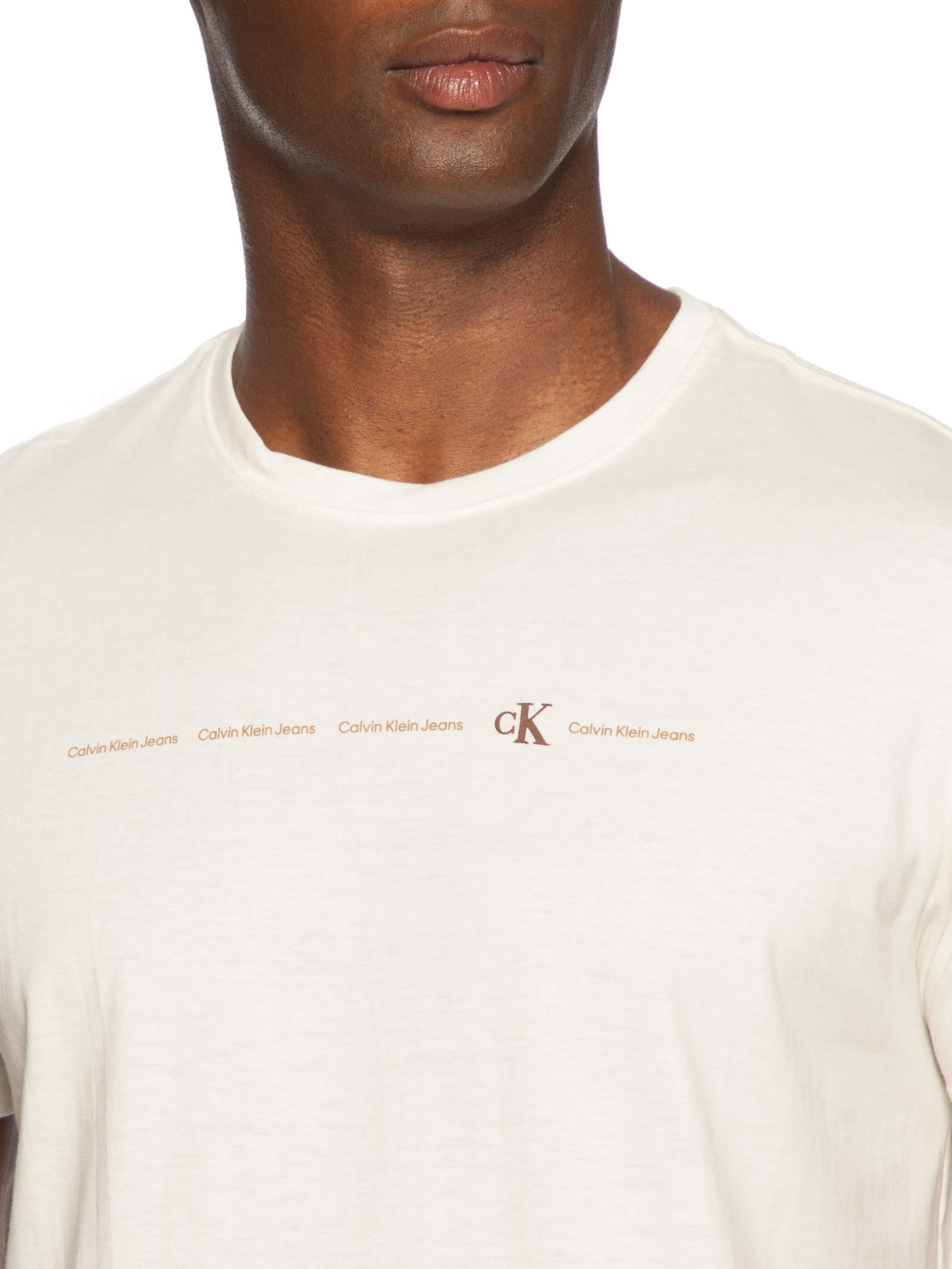 Camiseta Masculina Com Logo CK Branco Calvin Klein Jeans