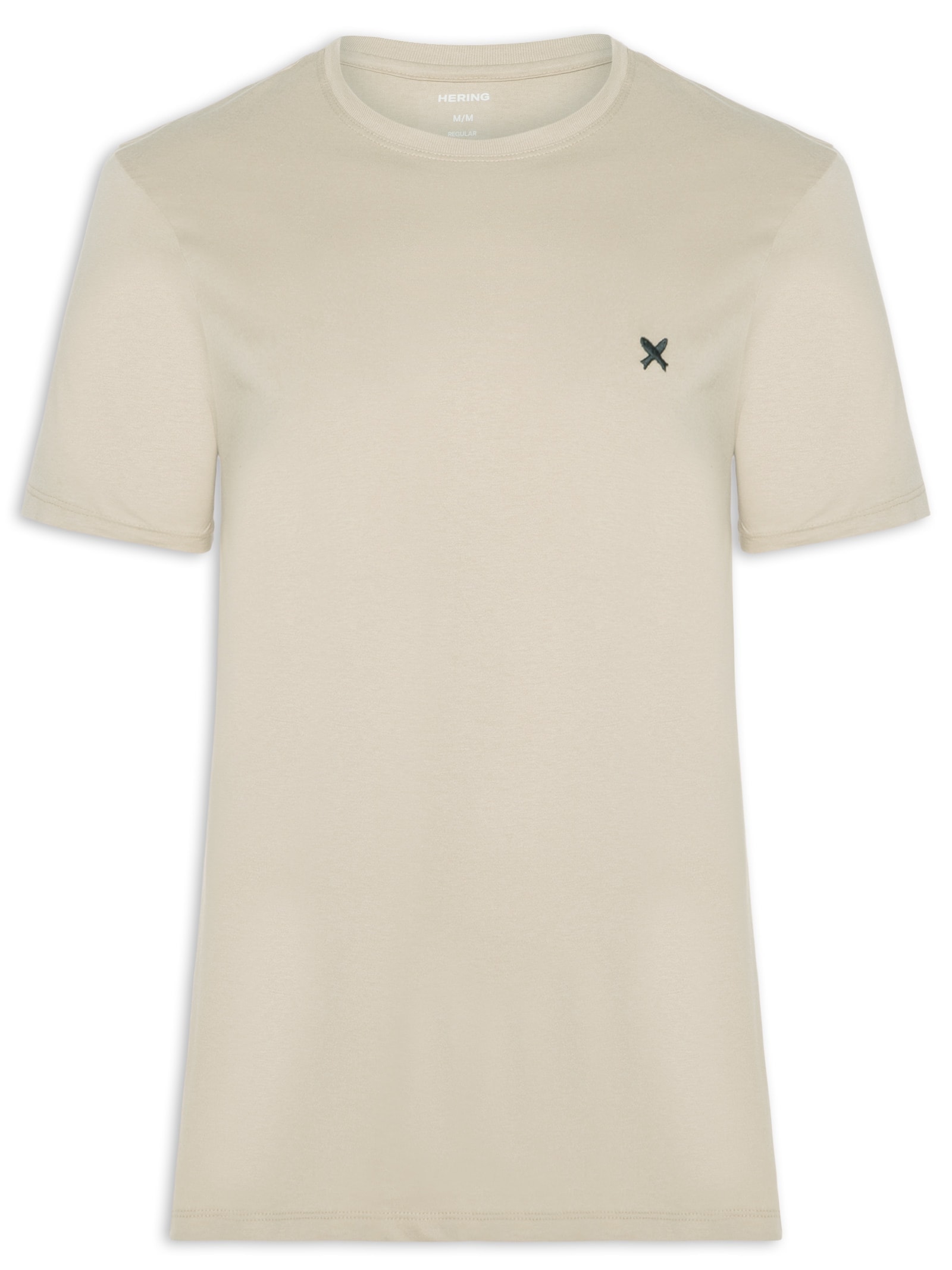 Camiseta Masculina com Peixe Bordado Família Marrom Hering