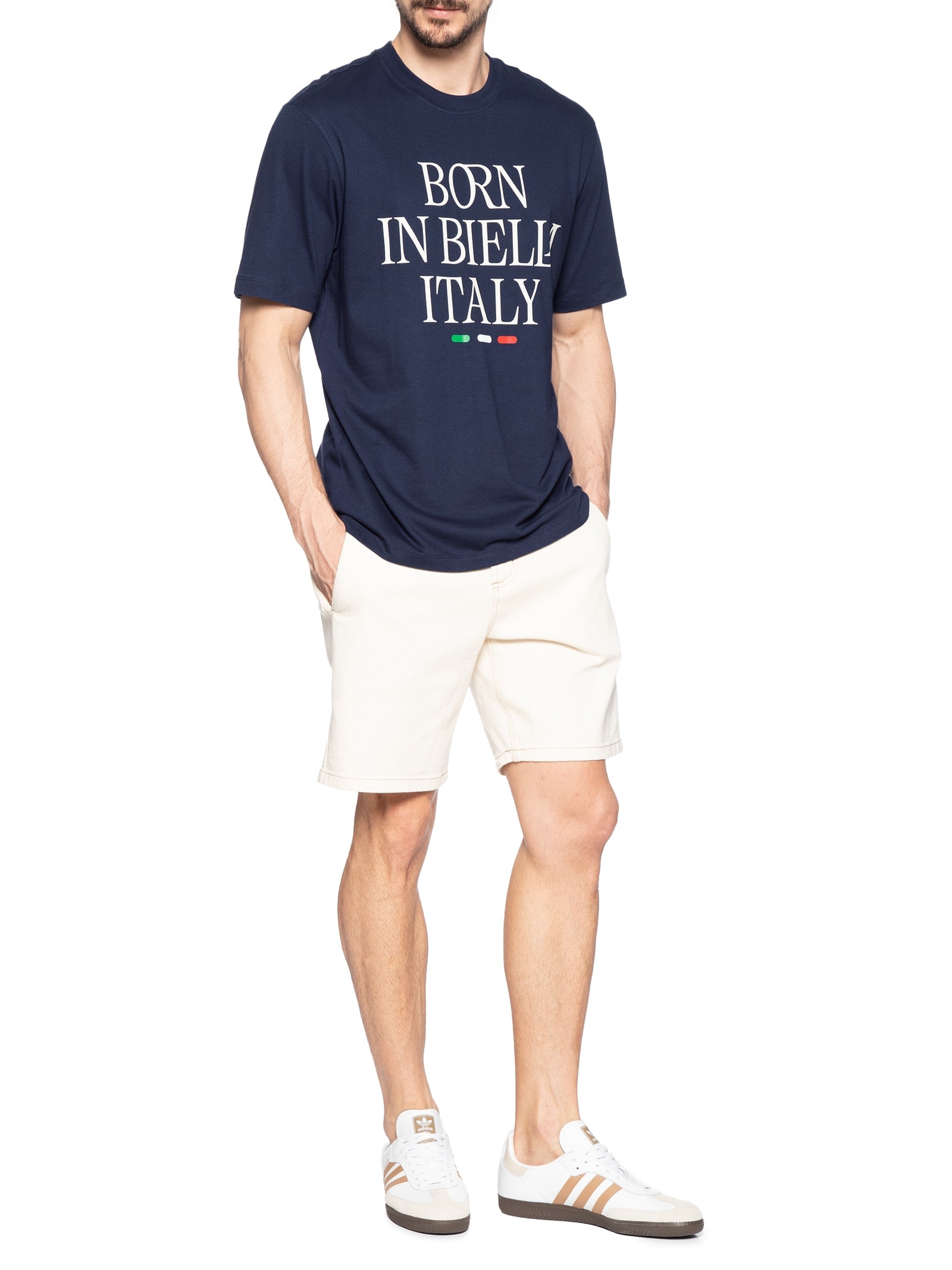 Camiseta Masculina Comfort Born In Biella Azul Fila