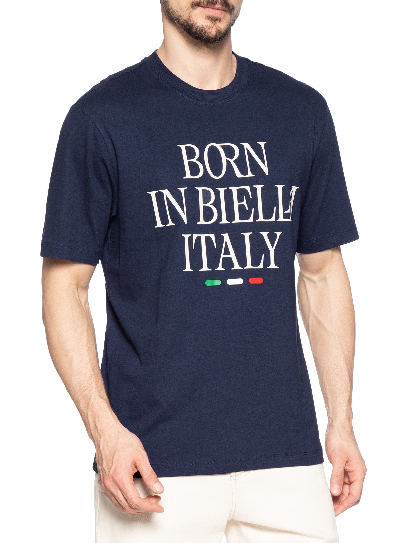 Camiseta Masculina Comfort Born In Biella Azul Fila