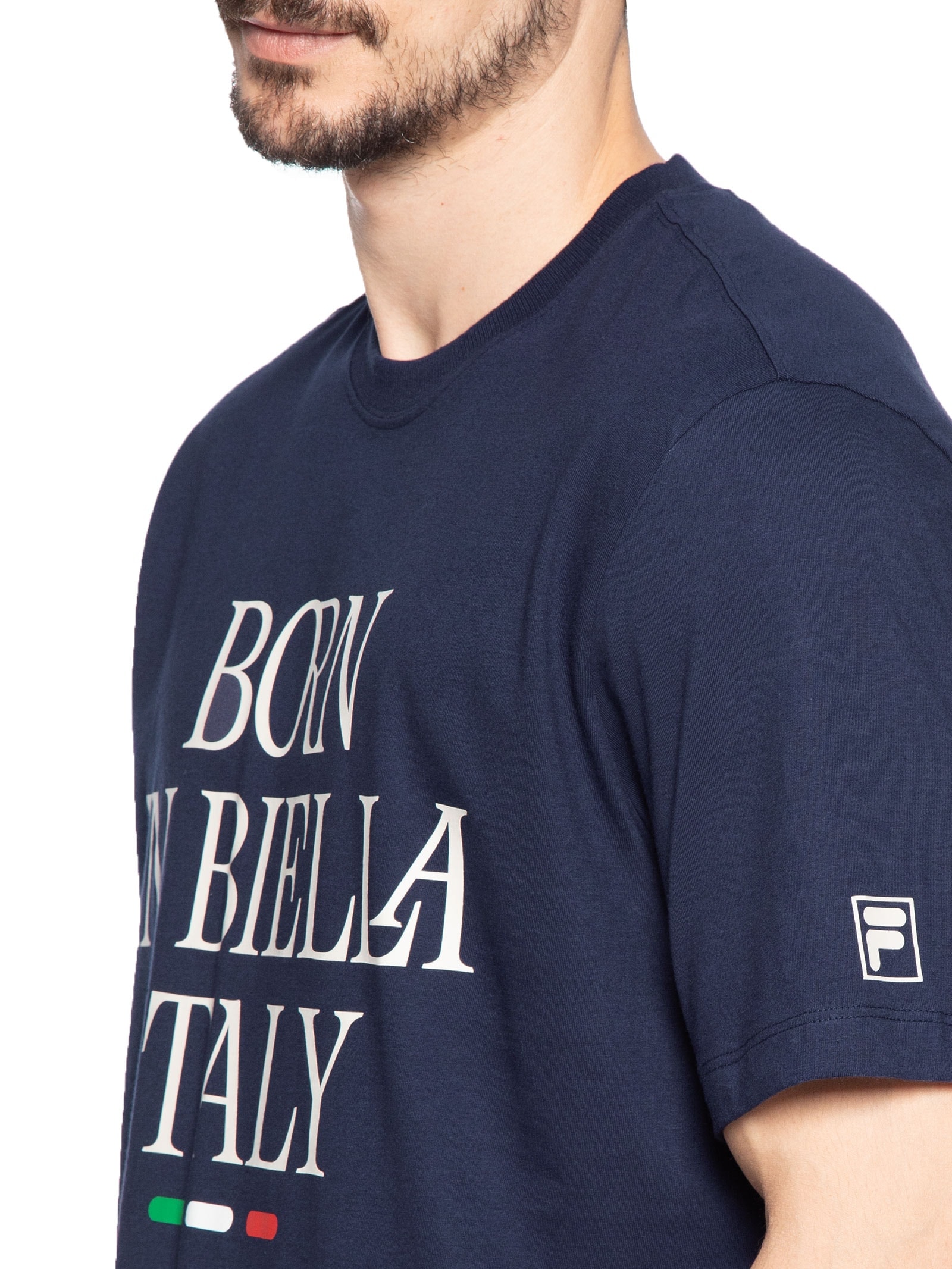 Camiseta Masculina Comfort Born In Biella Azul Fila