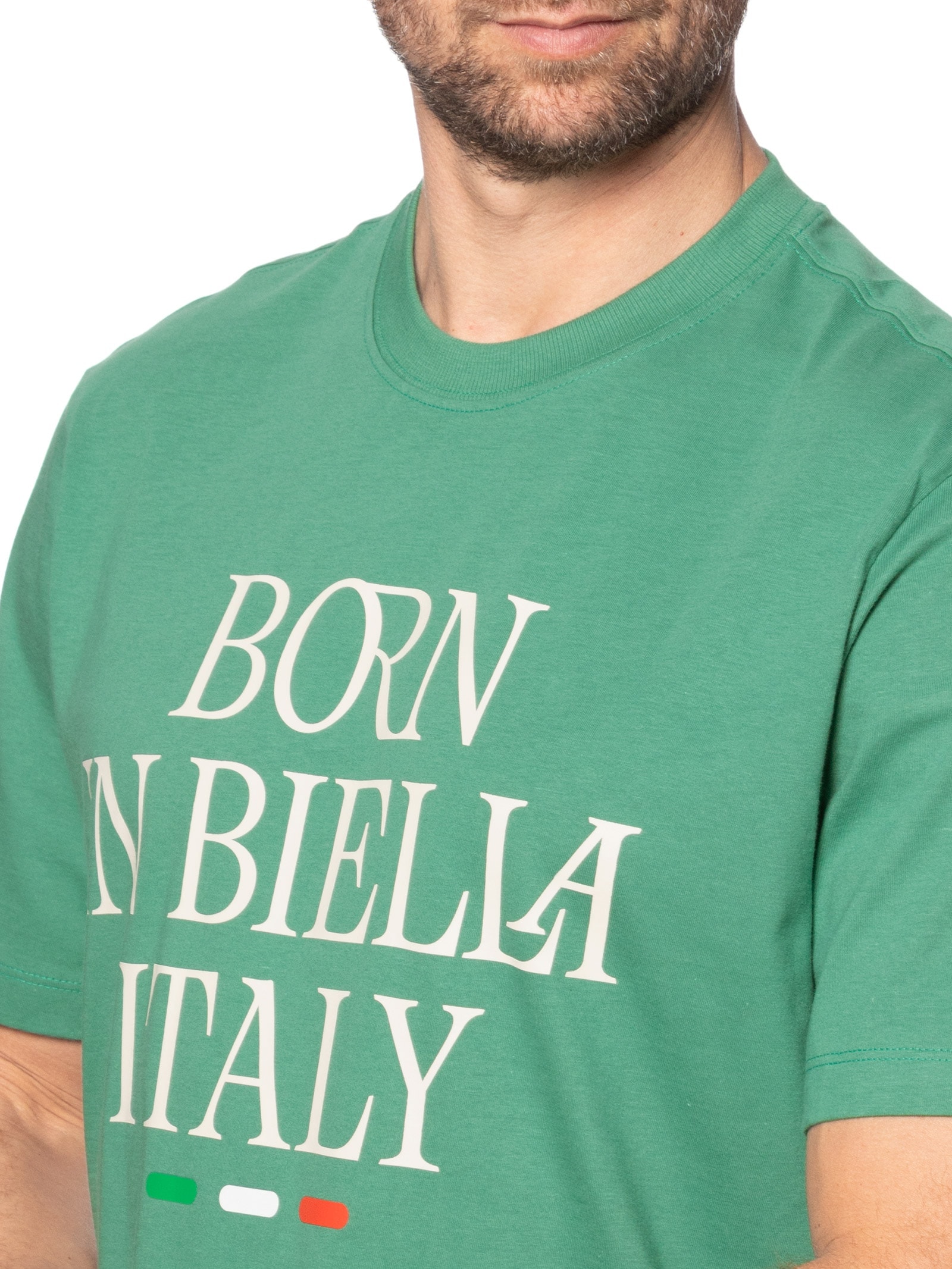 Camiseta Masculina Comfort Born In Biella Letter Verde Fila