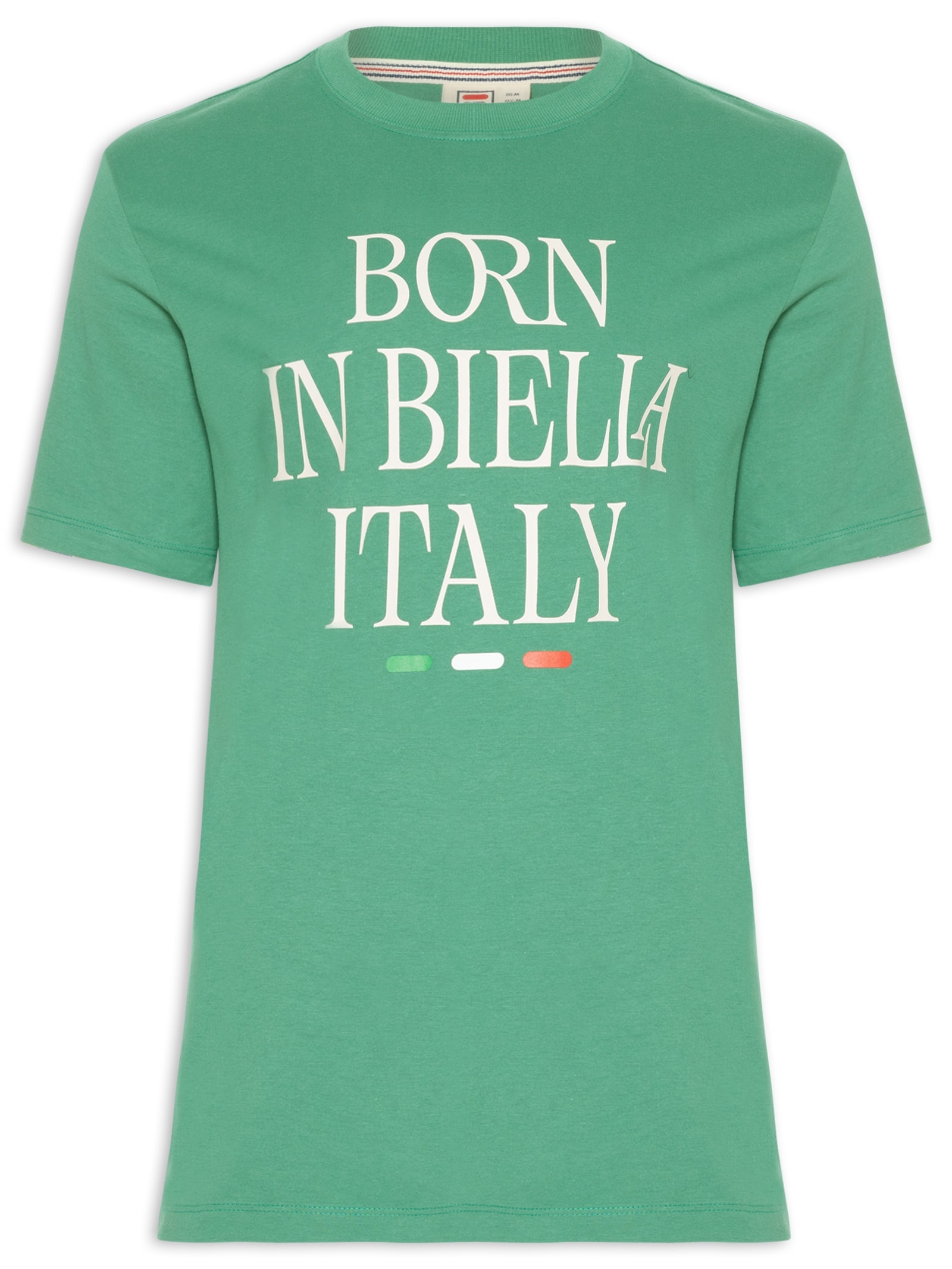 Camiseta Masculina Comfort Born In Biella Letter Verde Fila