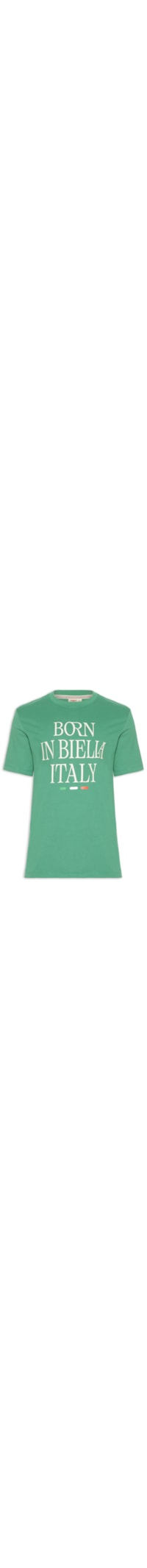 Camiseta Masculina Comfort Born In Biella Letter - Verde