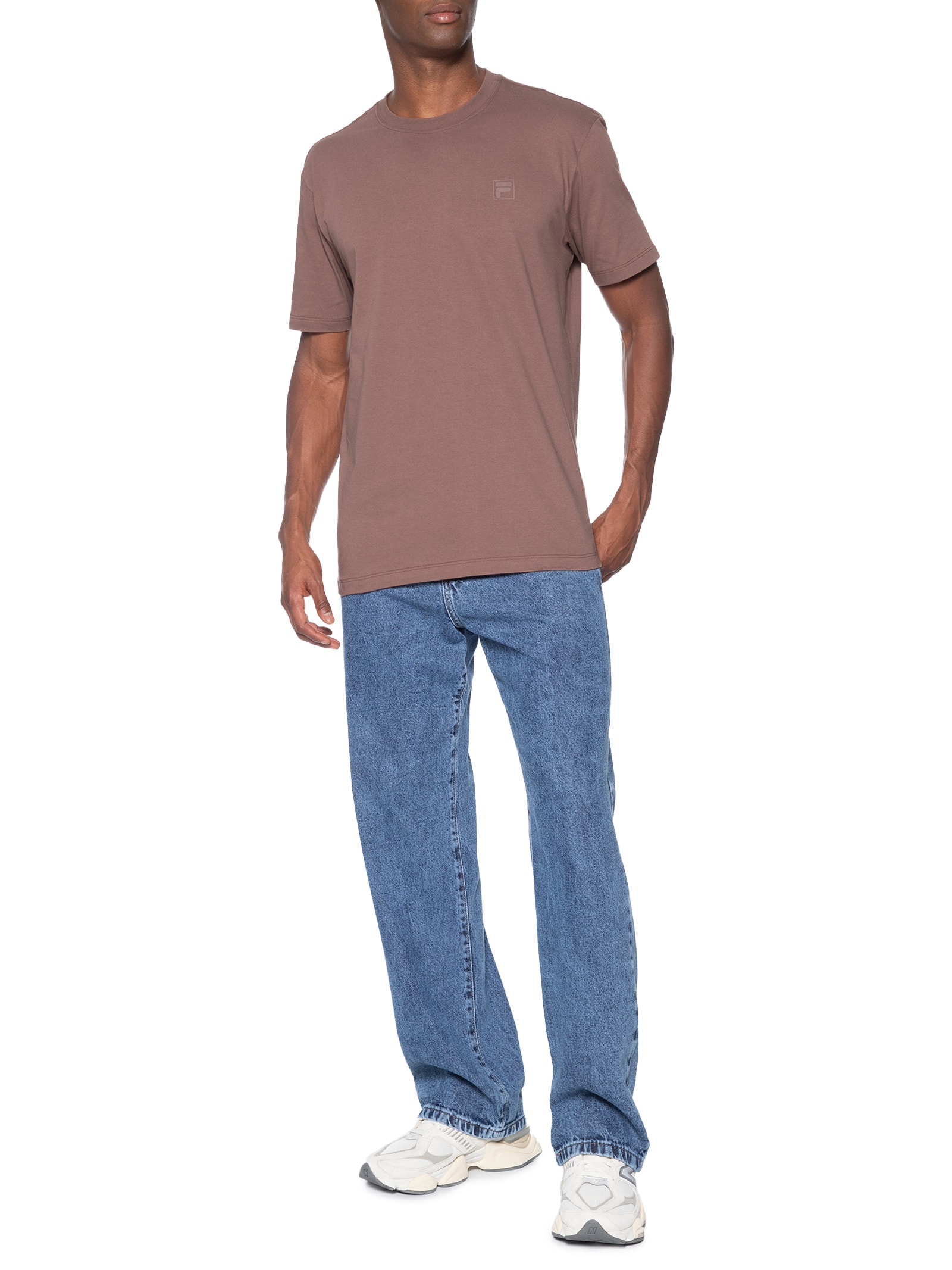 Camiseta Masculina Comfort Classic Marrom Fila