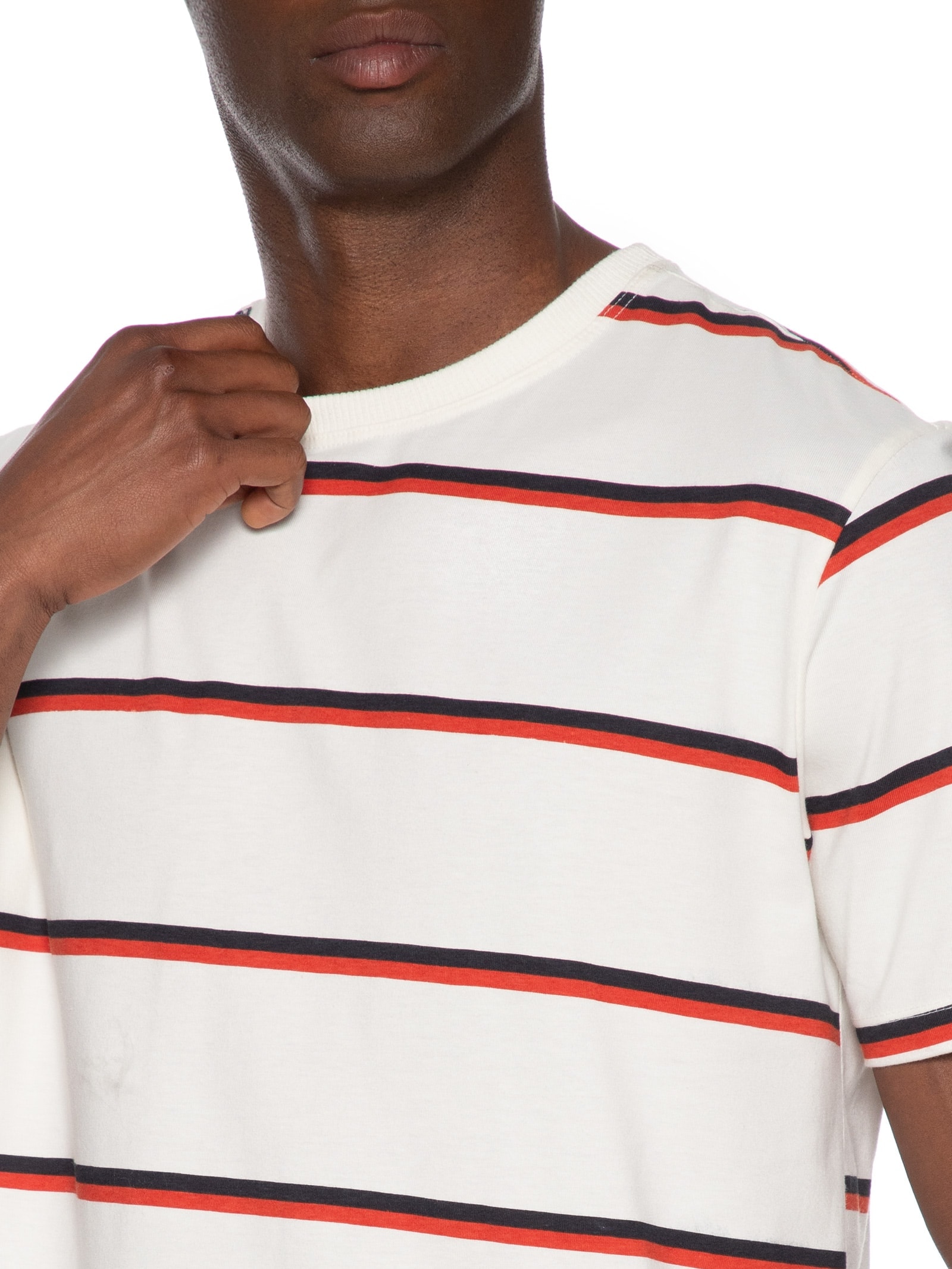 Camiseta Masculina Comfort Fit Listrada Off White Hering