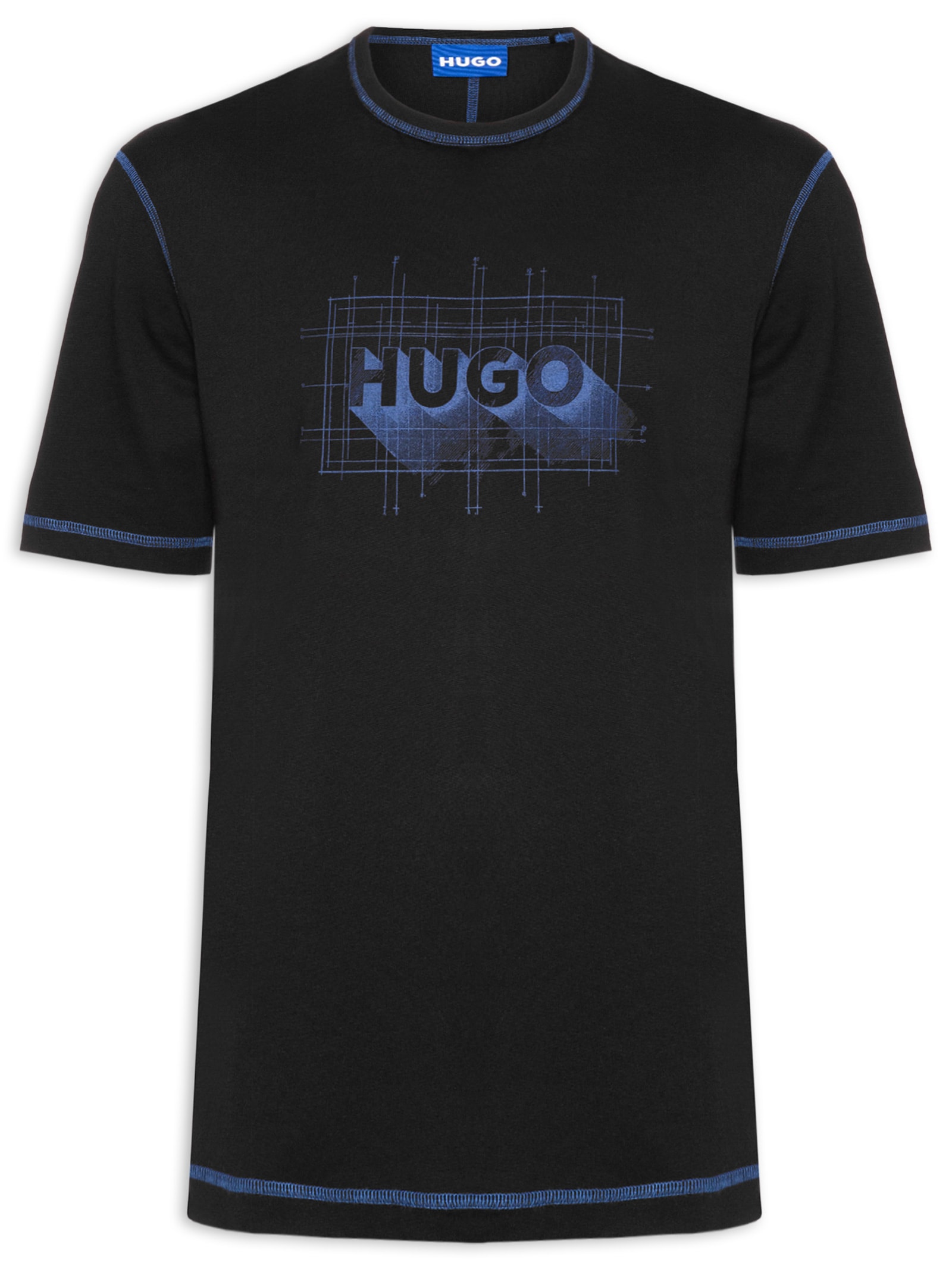 Camiseta Masculina Contrast Crew Neck Nothal Preto Hugo