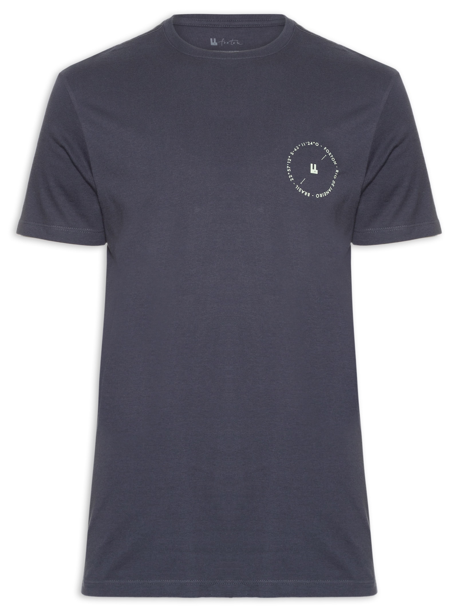  Camiseta Masculina Coordenadas Azul Foxton