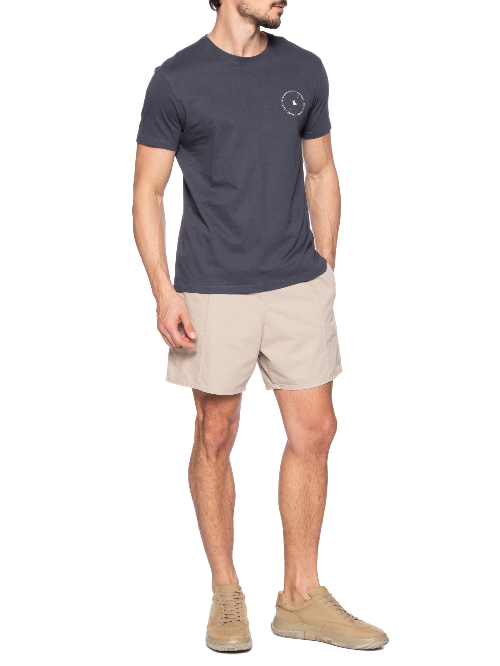  Camiseta Masculina Coordenadas Azul Foxton